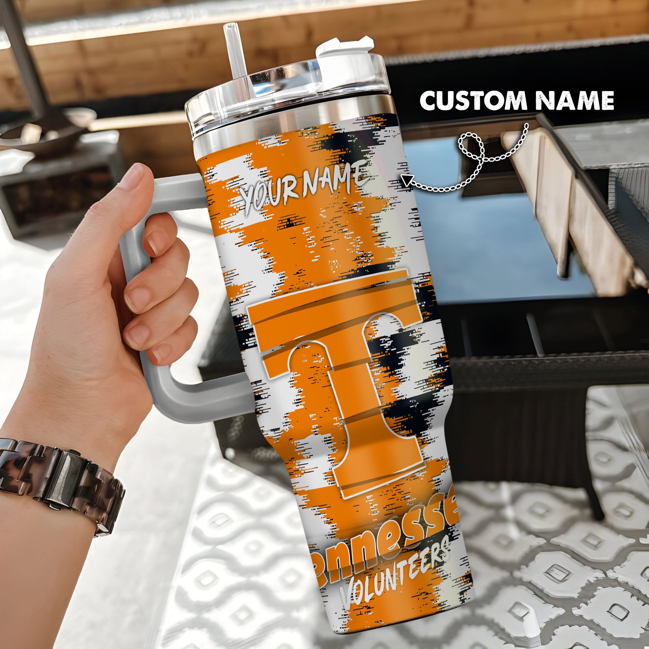 Tennessee Volunteers NCAA Custom Stanley Cup 40 oz 30 oz Tumbler With Handle