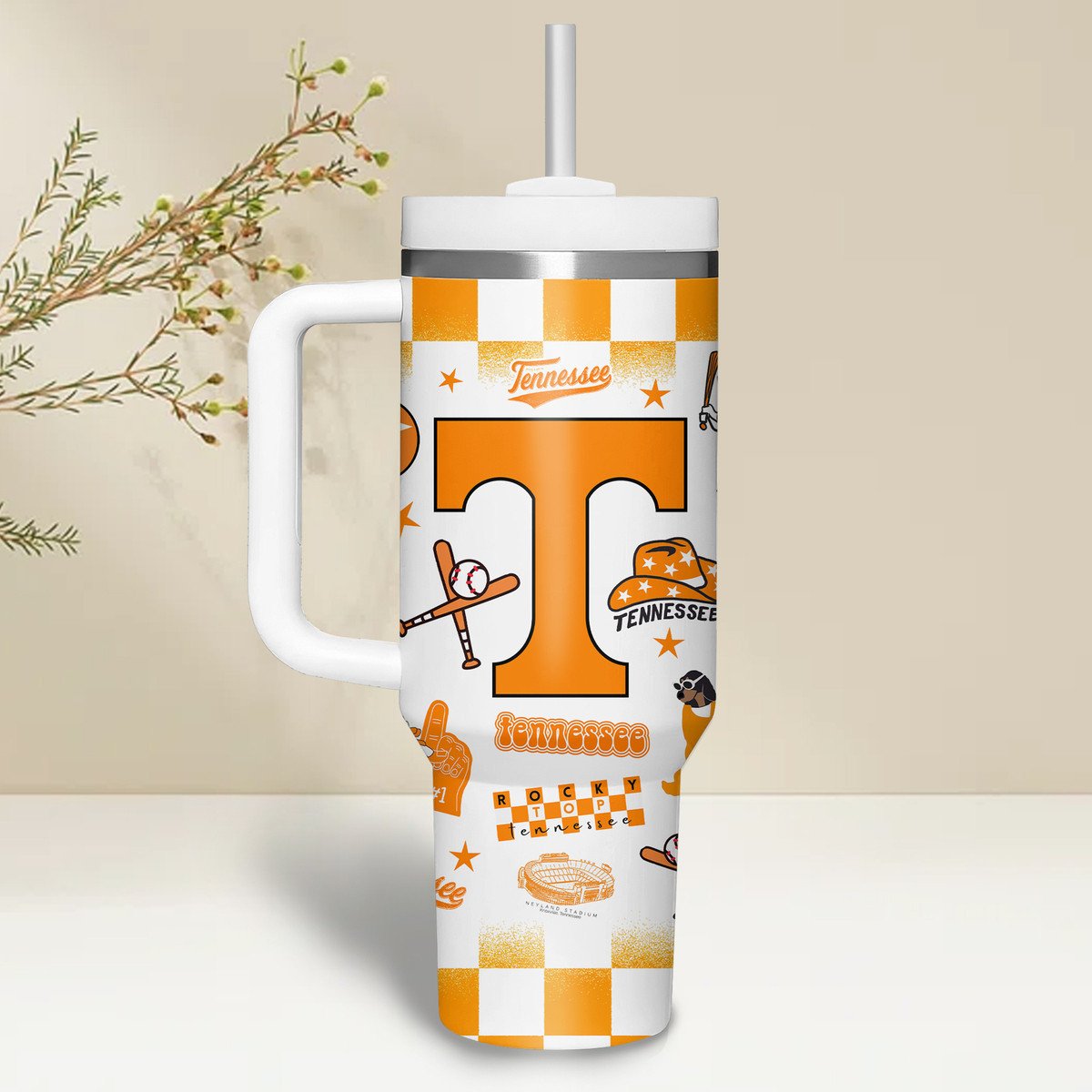 Tennessee Volunteers NCAA Custom Stanley Cup 40 oz 30 oz Tumbler With Handle