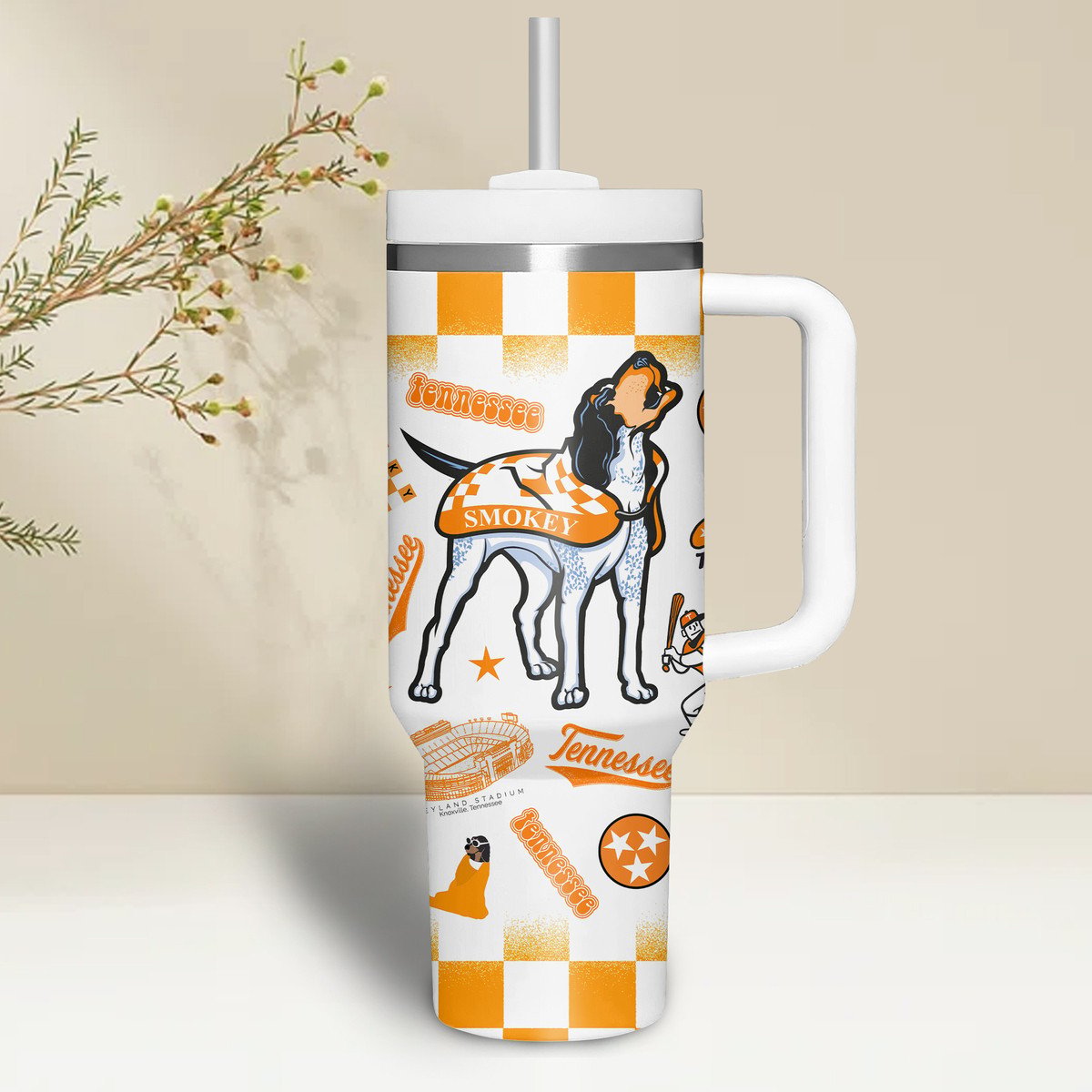 Tennessee Volunteers NCAA Custom Stanley Cup 40 oz 30 oz Tumbler With Handle