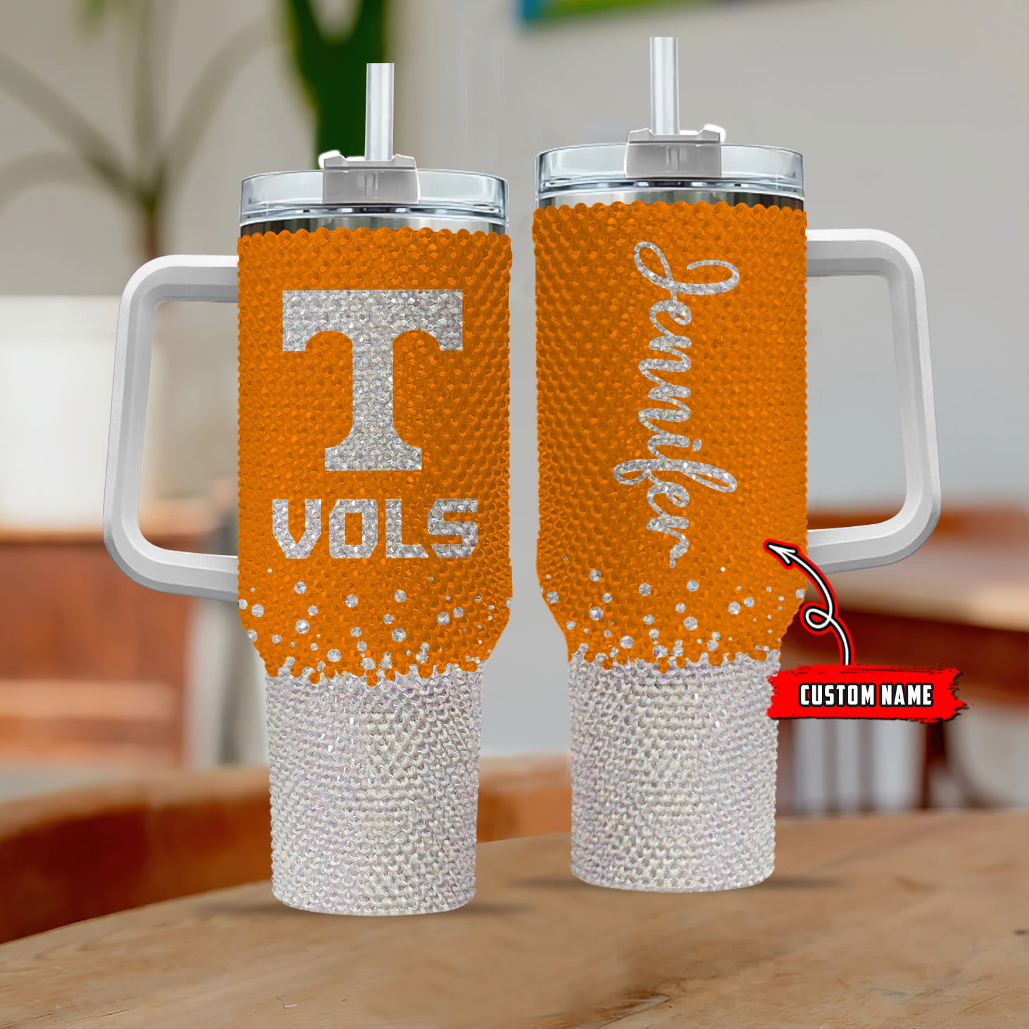 Tennessee Volunteers NCAA Custom Stanley Cup 40 oz 30 oz Tumbler With Handle