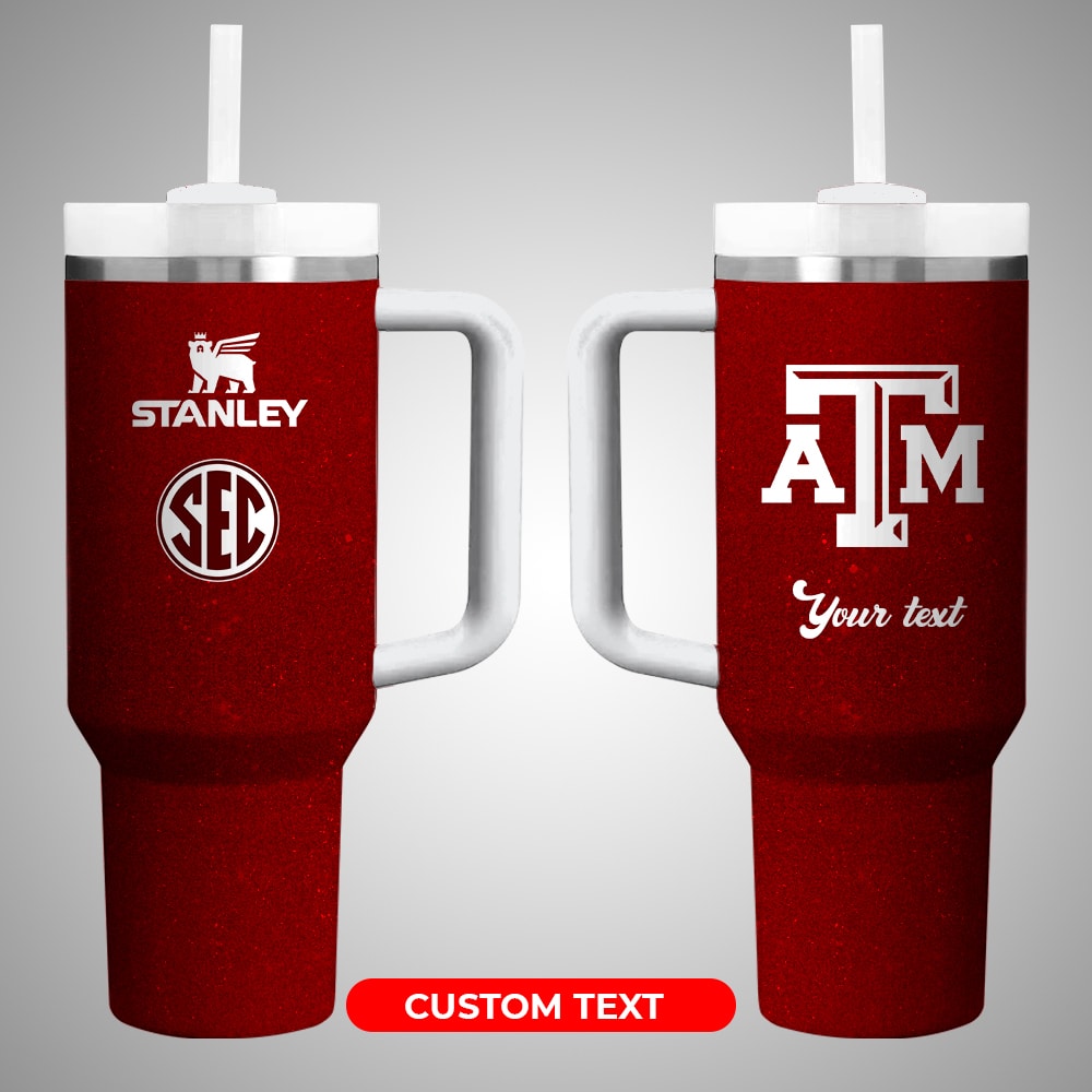 Texas A&M Aggies NCAA Custom Stanley Cup 40 oz 30 oz Tumbler With Handle