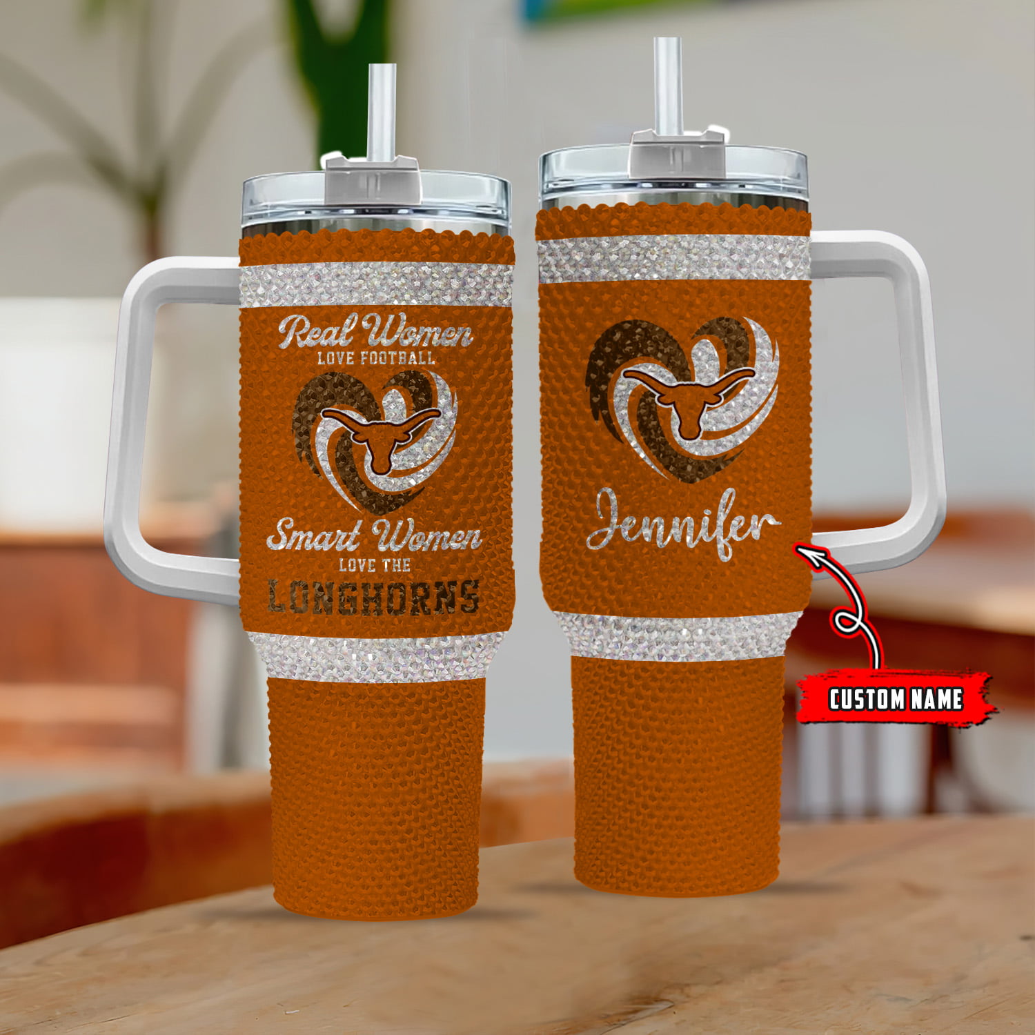Texas Longhorns NCAA Custom Stanley Cup 40 oz 30 oz Tumbler With Handle