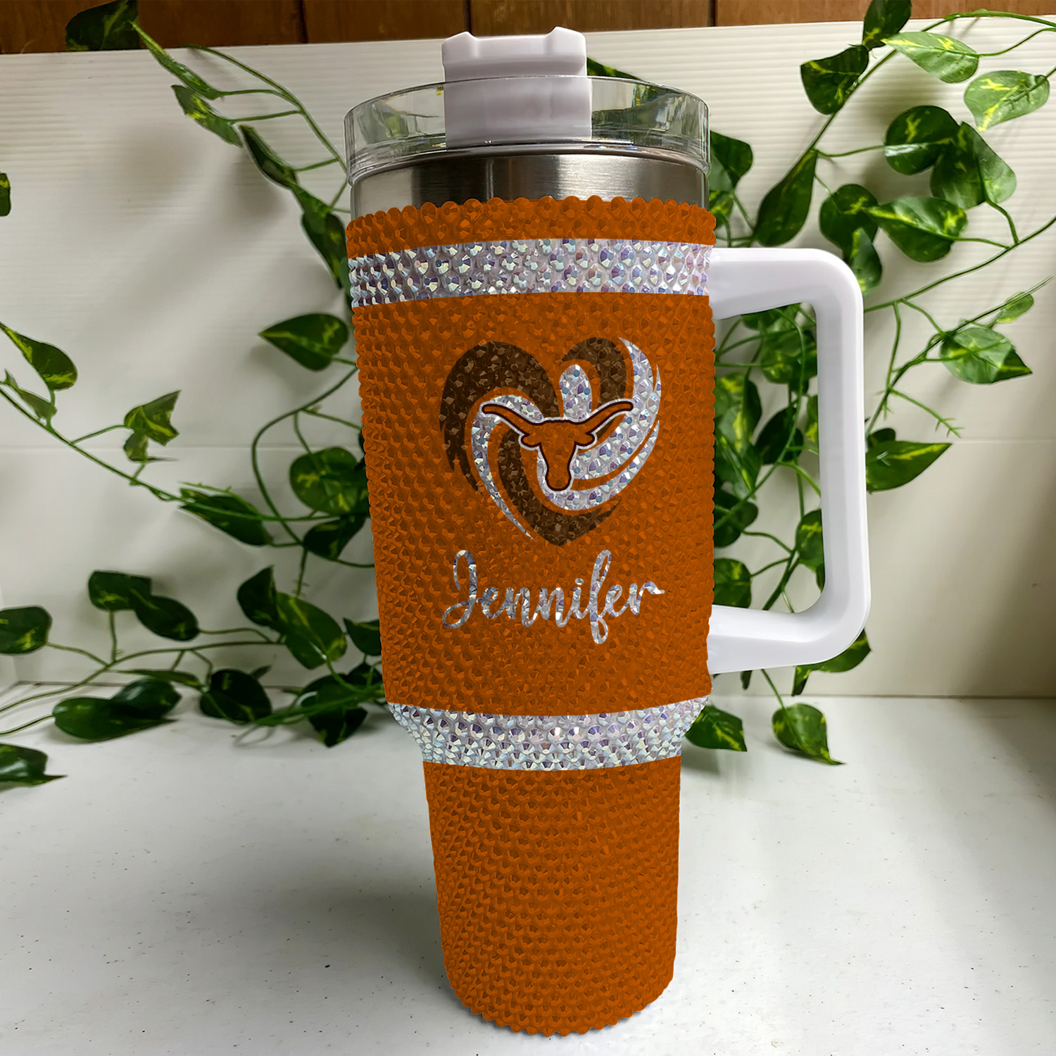 Texas Longhorns NCAA Custom Stanley Cup 40 oz 30 oz Tumbler With Handle