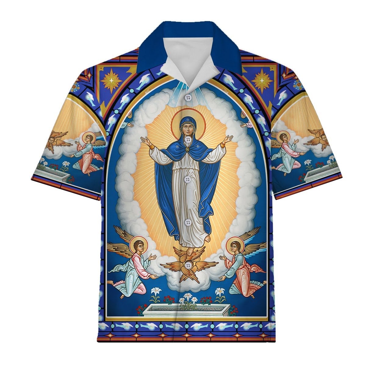 The Assumption of the Virgin Mary Icon Hawaiian Shirt - Stormmerch Exclusive