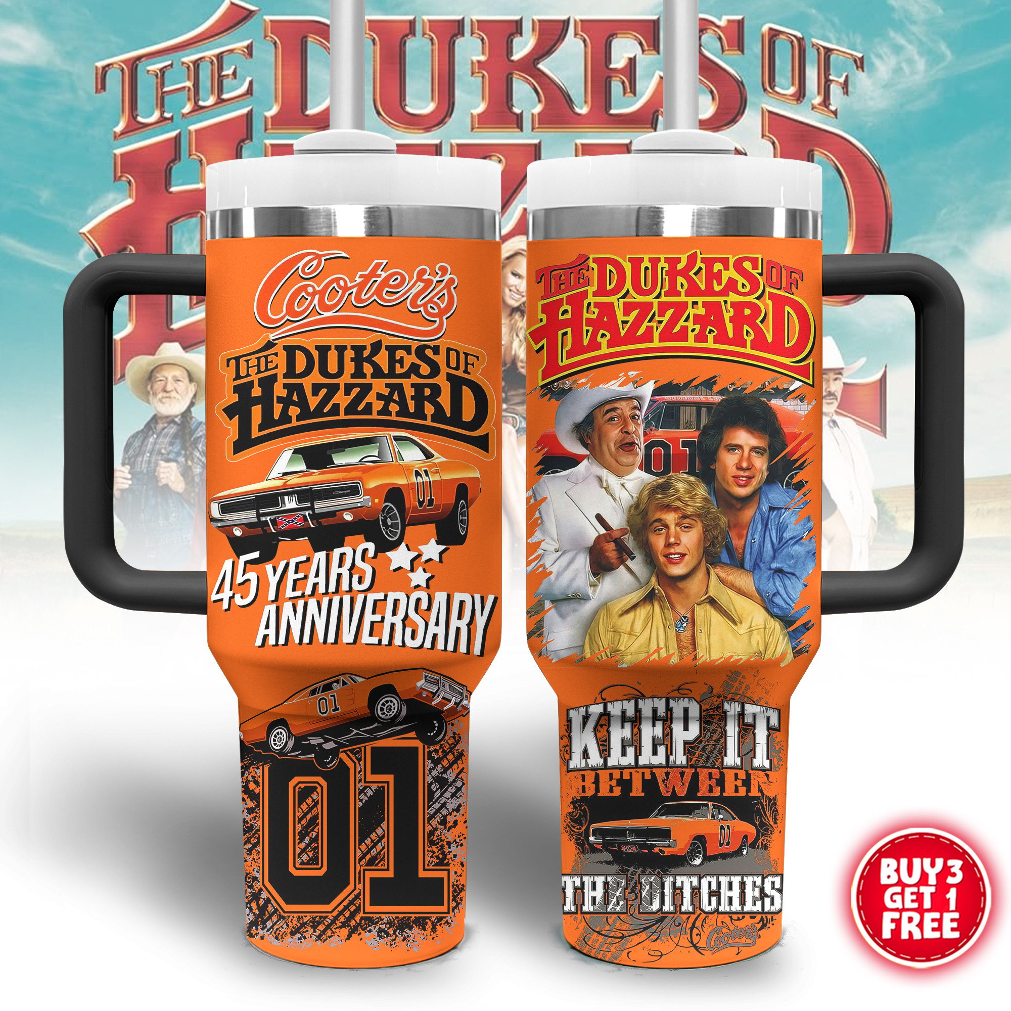 The Dukes Of Hazzard TV Series Custom Stanley Cup 40 oz 30 oz Tumbler With Handle