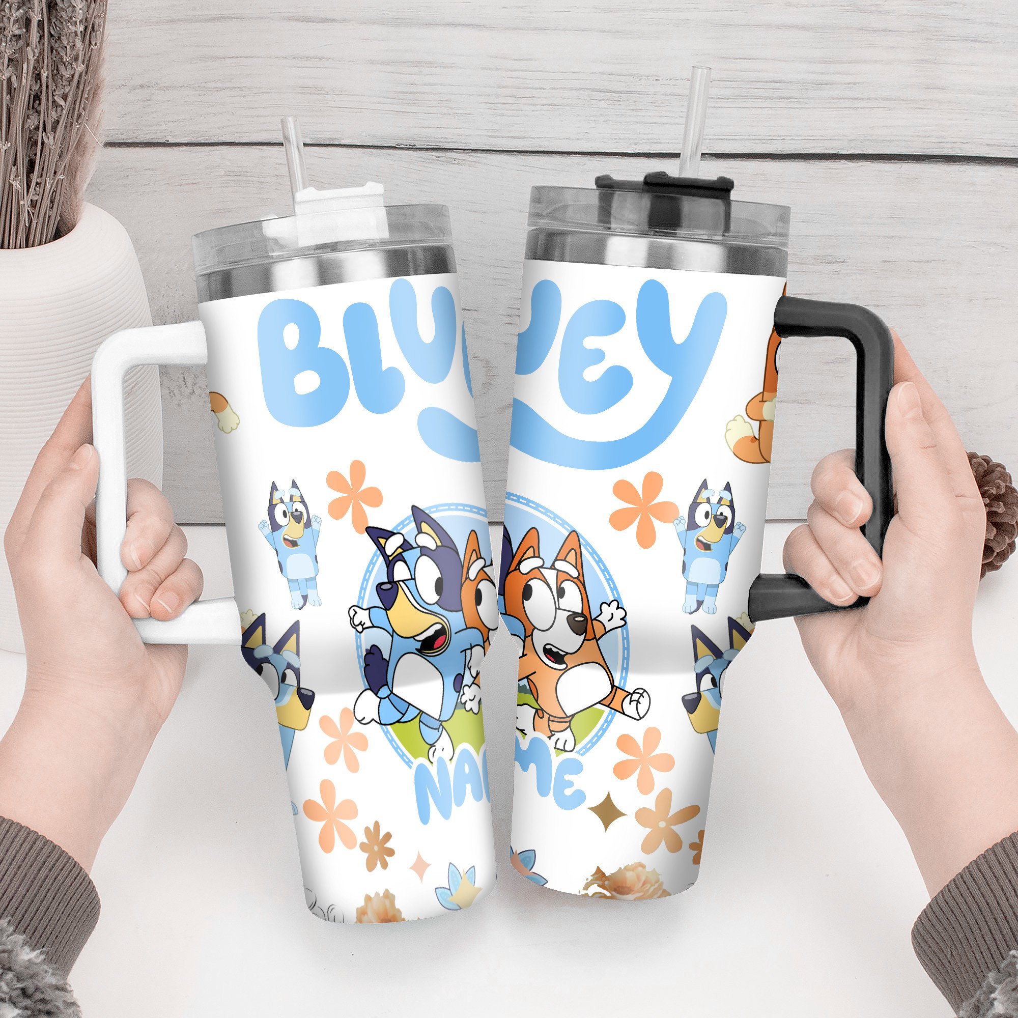 The Family Bluey Cartoon Custom Stanley Cup 40 oz 30 oz Tumbler With Handle