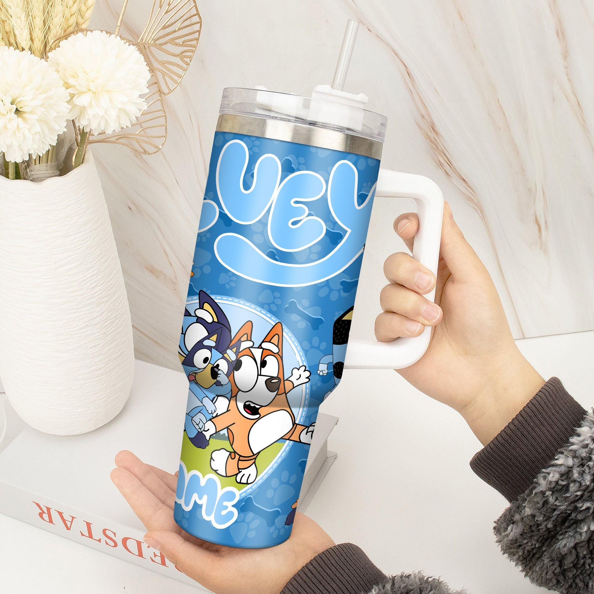 The Family Bluey Cartoon Custom Stanley Cup 40 oz 30 oz Tumbler With Handle