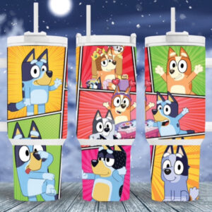 The Family Bluey Cartoon Custom Stanley Cup 40 oz 30 oz Tumbler With Handle