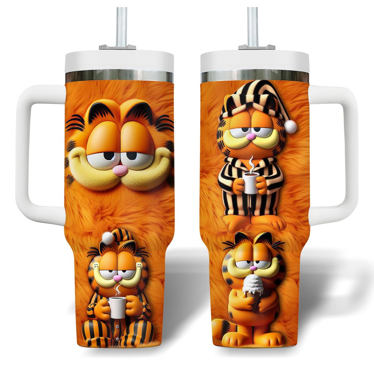 The Garfield Cartoon Custom Stanley Cup 40 oz 30 oz Tumbler With Handle