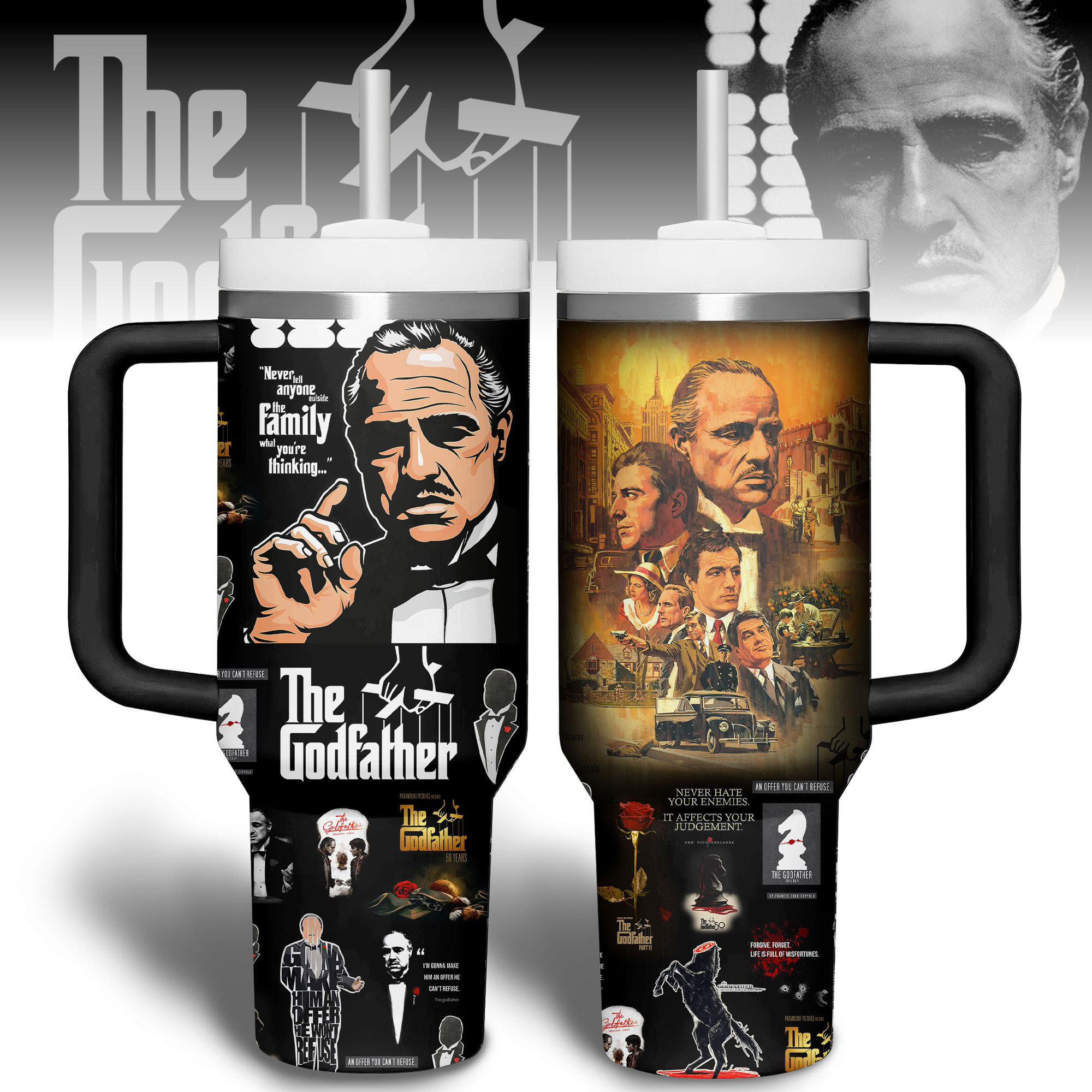 The Godfather Movies Custom Stanley Cup 40 oz 30 oz Tumbler With Handle