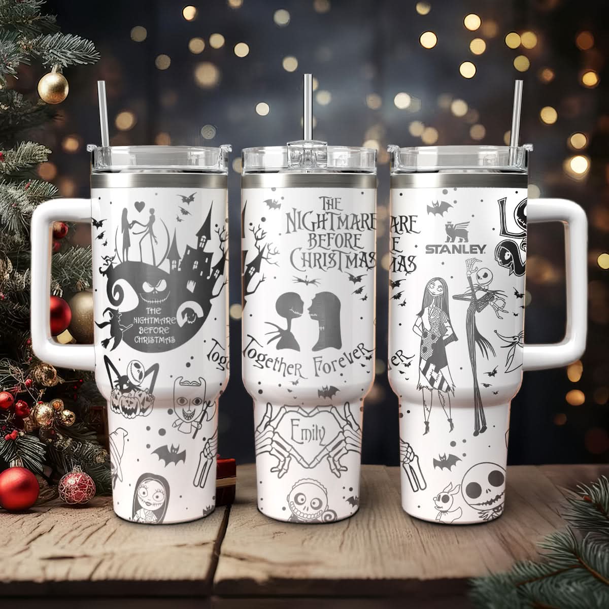 The Nightmare Before Christmas Movies Custom Stanley Cup 40 oz 30 oz Tumbler With Handle