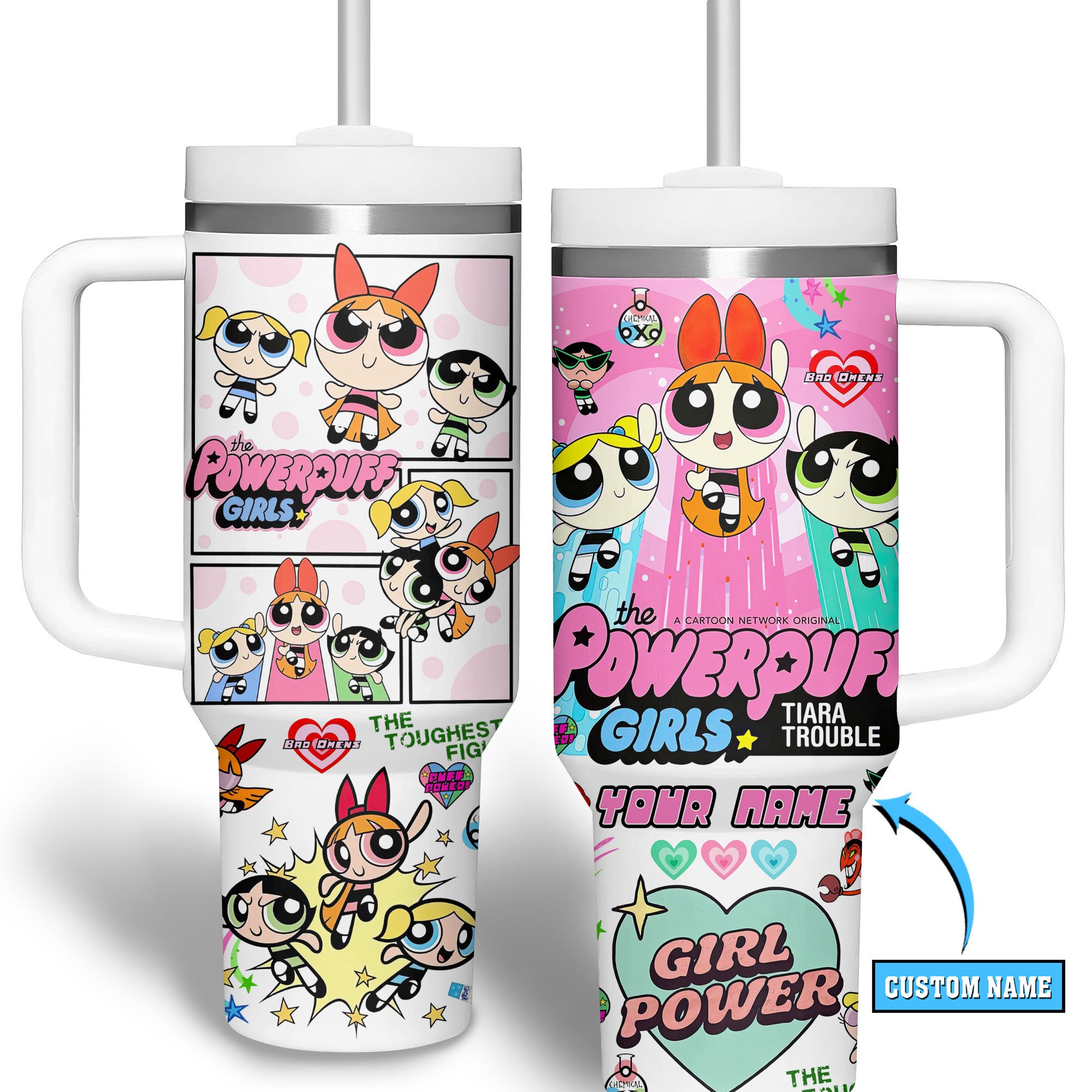 The Powerpuff Girls Cartoon Custom Stanley Cup 40 oz 30 oz Tumbler With Handle