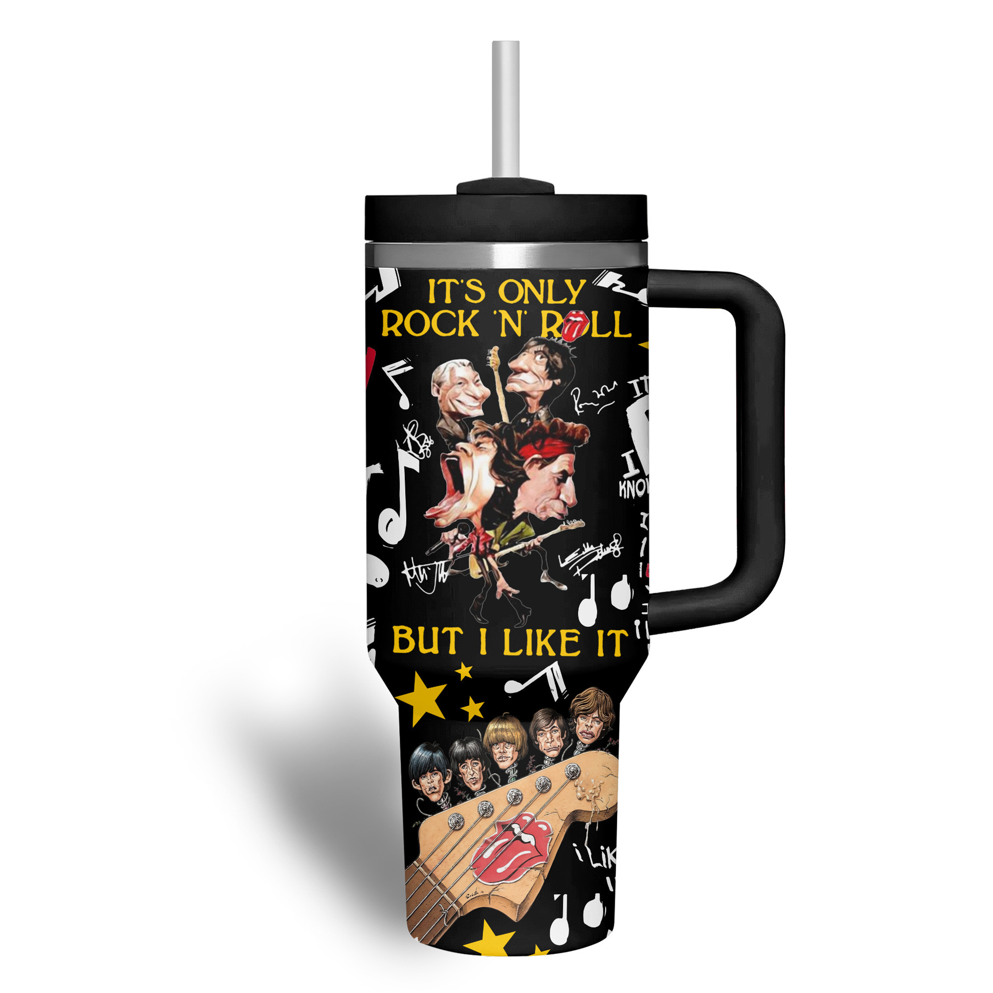 The Rolling Stones Music Custom Stanley Cup 40 oz 30 oz Tumbler With Handle
