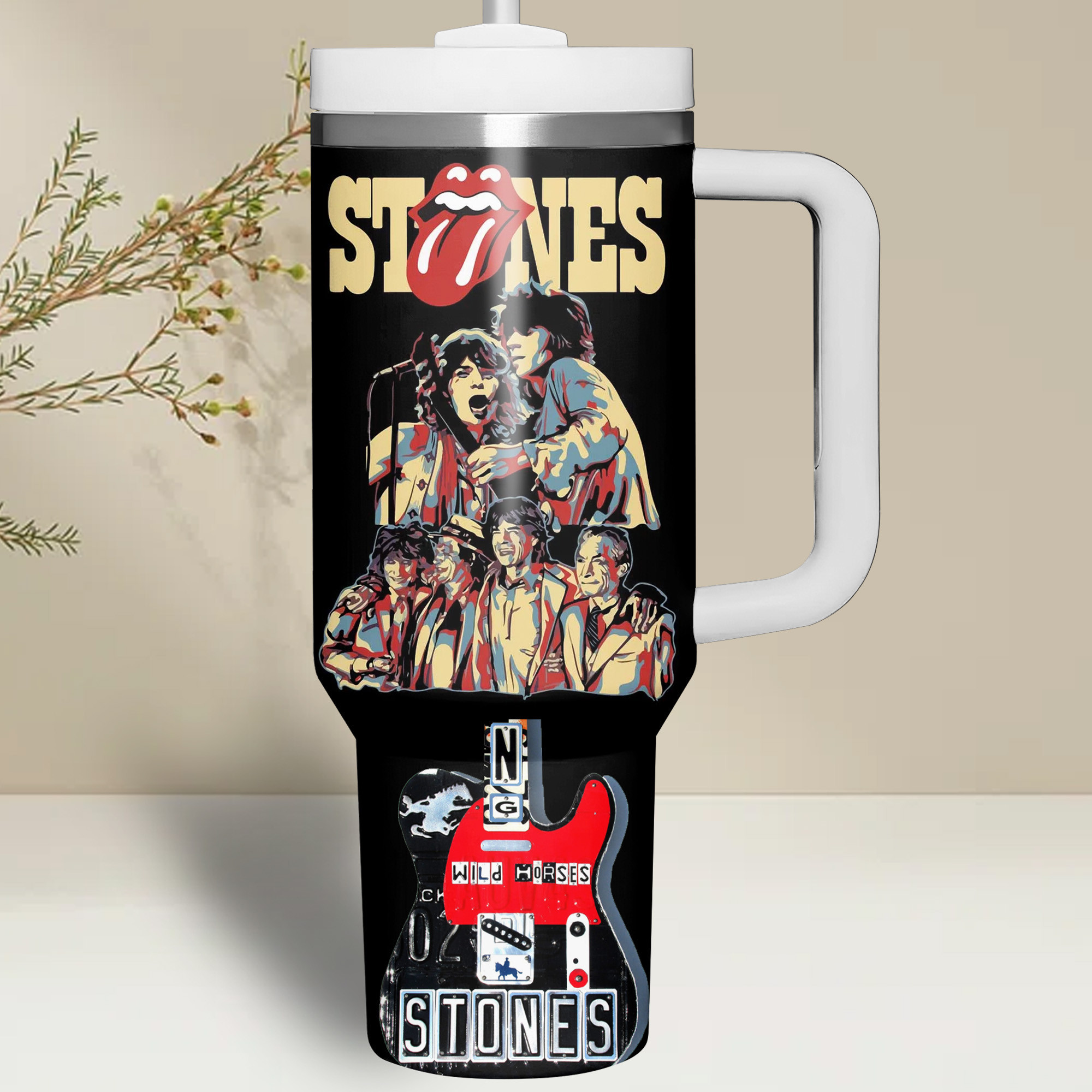 The Rolling Stones Music Custom Stanley Cup 40 oz 30 oz Tumbler With Handle