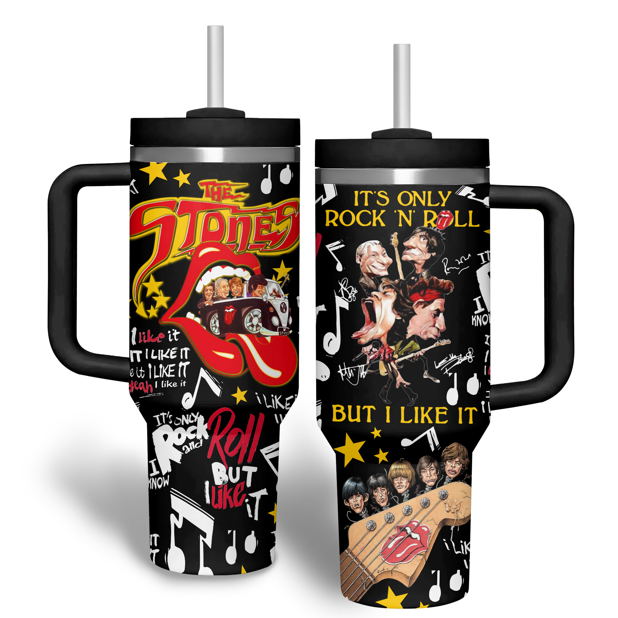 The Rolling Stones Music Custom Stanley Cup 40 oz 30 oz Tumbler With Handle