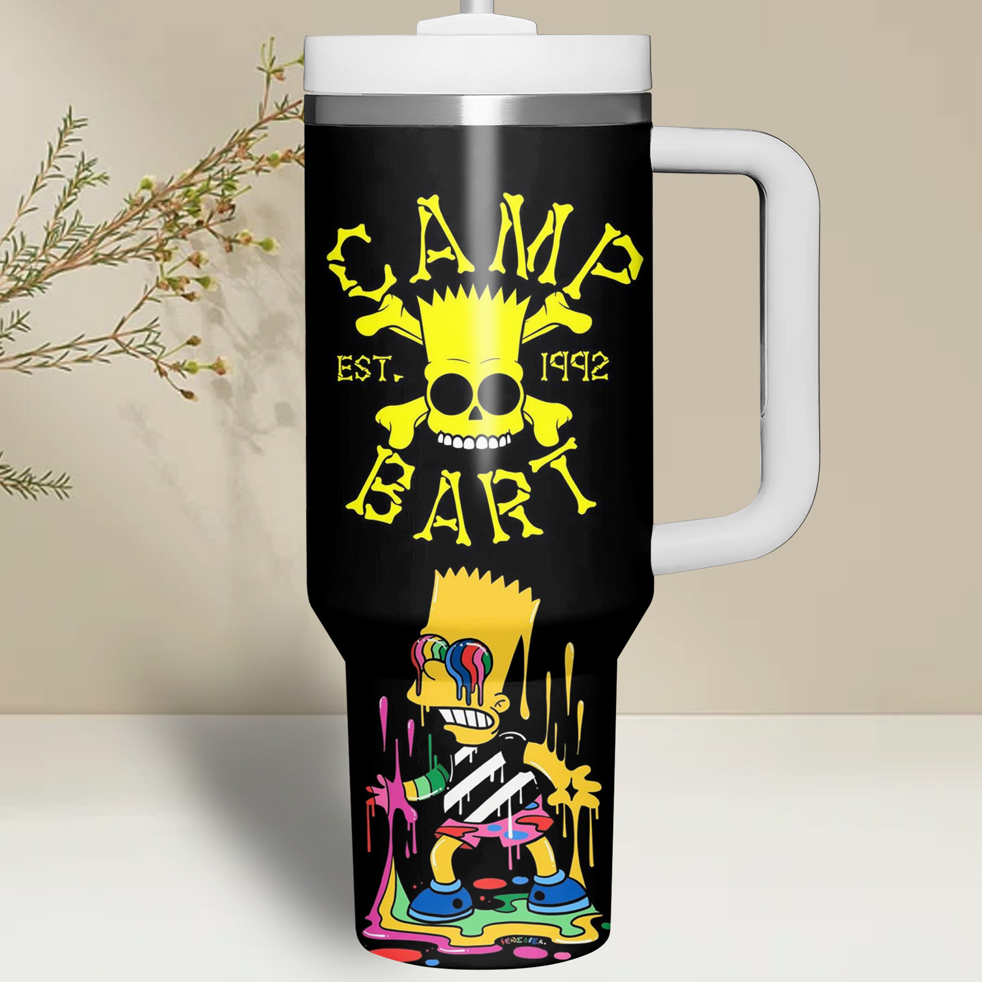 The Simpsons Cartoon Custom Stanley Cup 40 oz 30 oz Tumbler With Handle