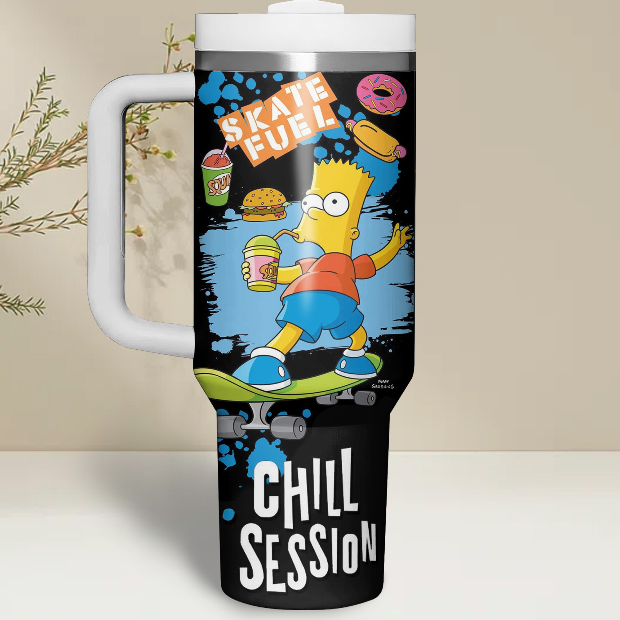The Simpsons Cartoon Custom Stanley Cup 40 oz 30 oz Tumbler With Handle