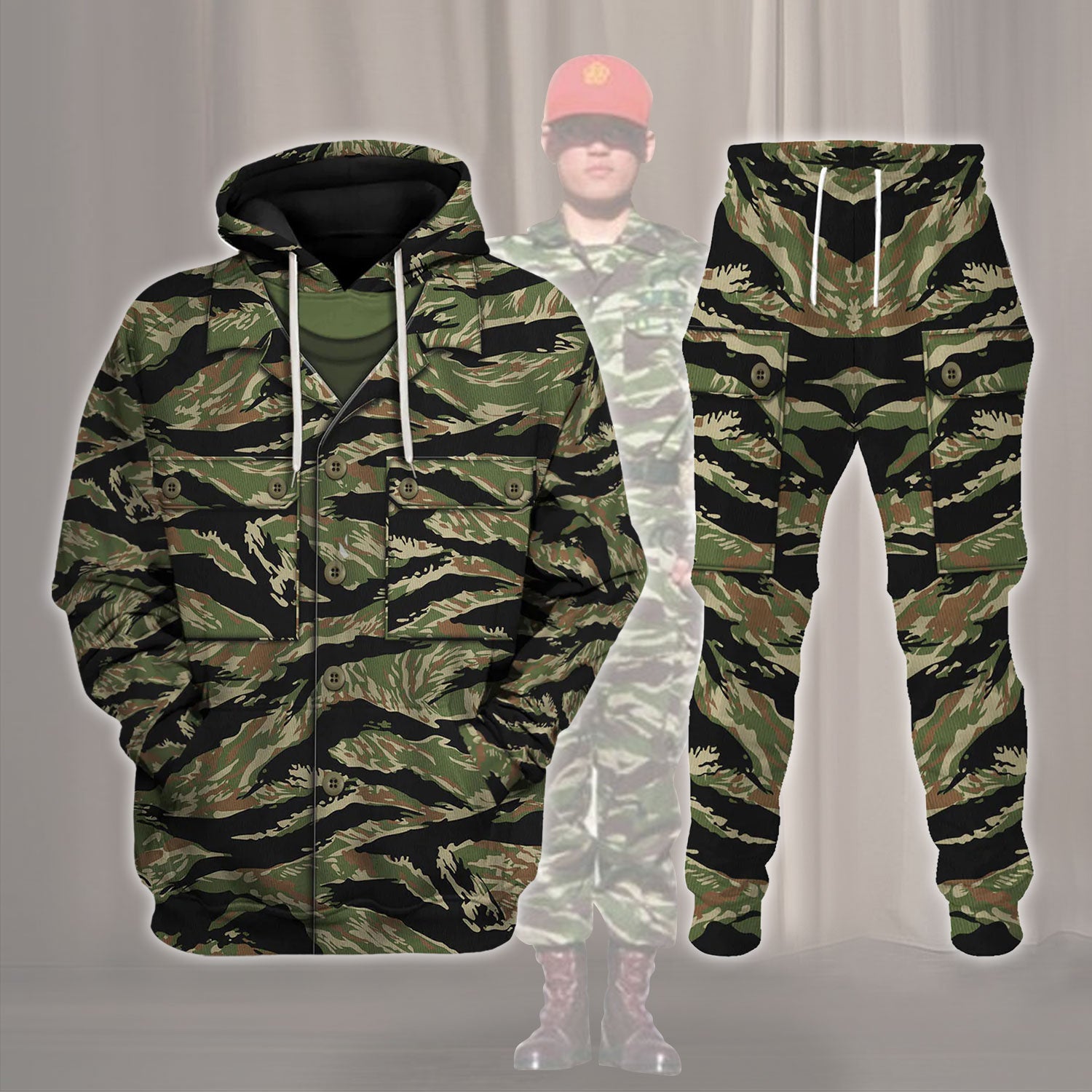 Tigerstripe South Vietnam Special Forces Tiger Stripe CAMO Costume Hoodie Sweatshirt T-Shirt Sweatpants Tracksuit - Stormmerch Exclusive