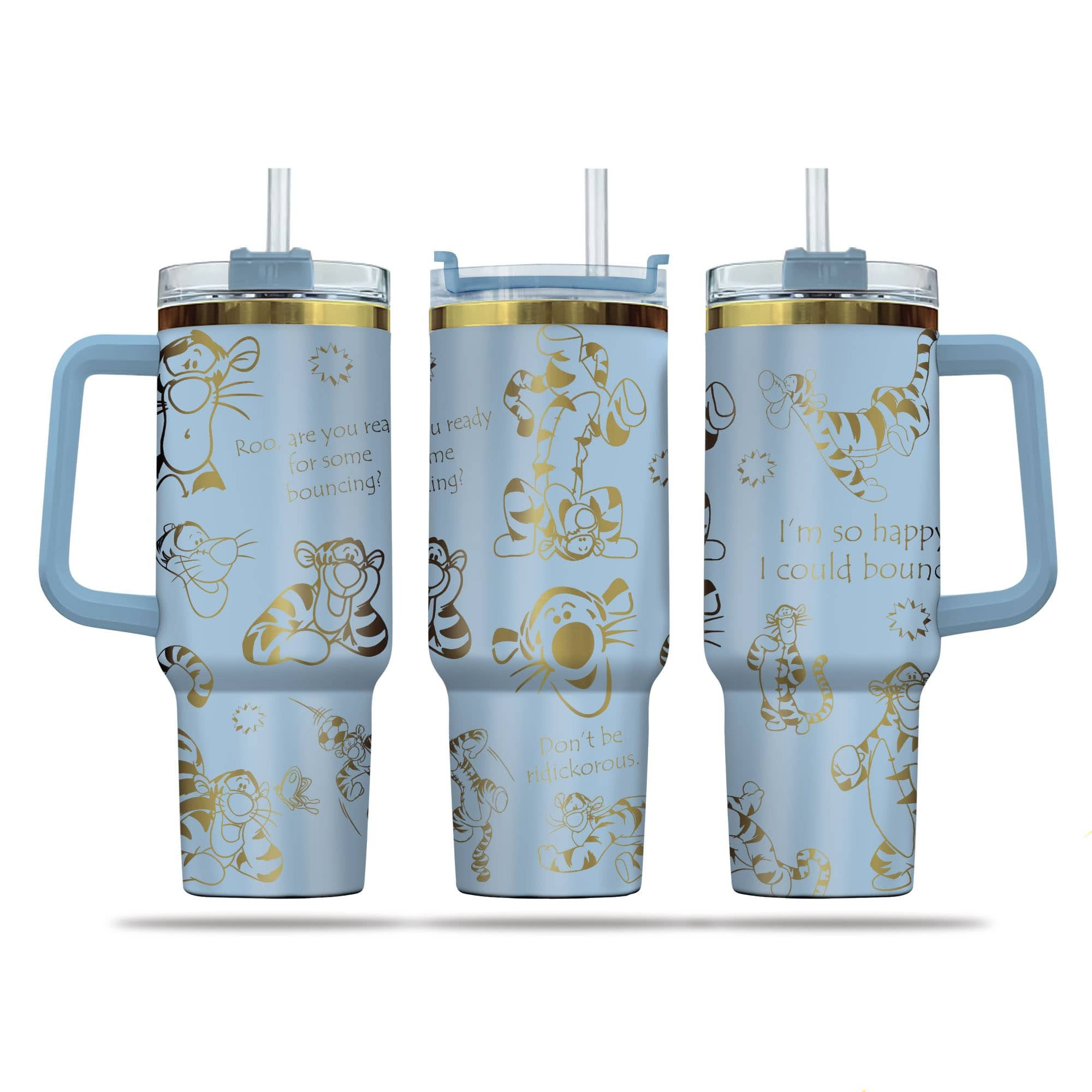 Tigger Cartoon Custom Stanley Cup 40 oz 30 oz Tumbler With Handle