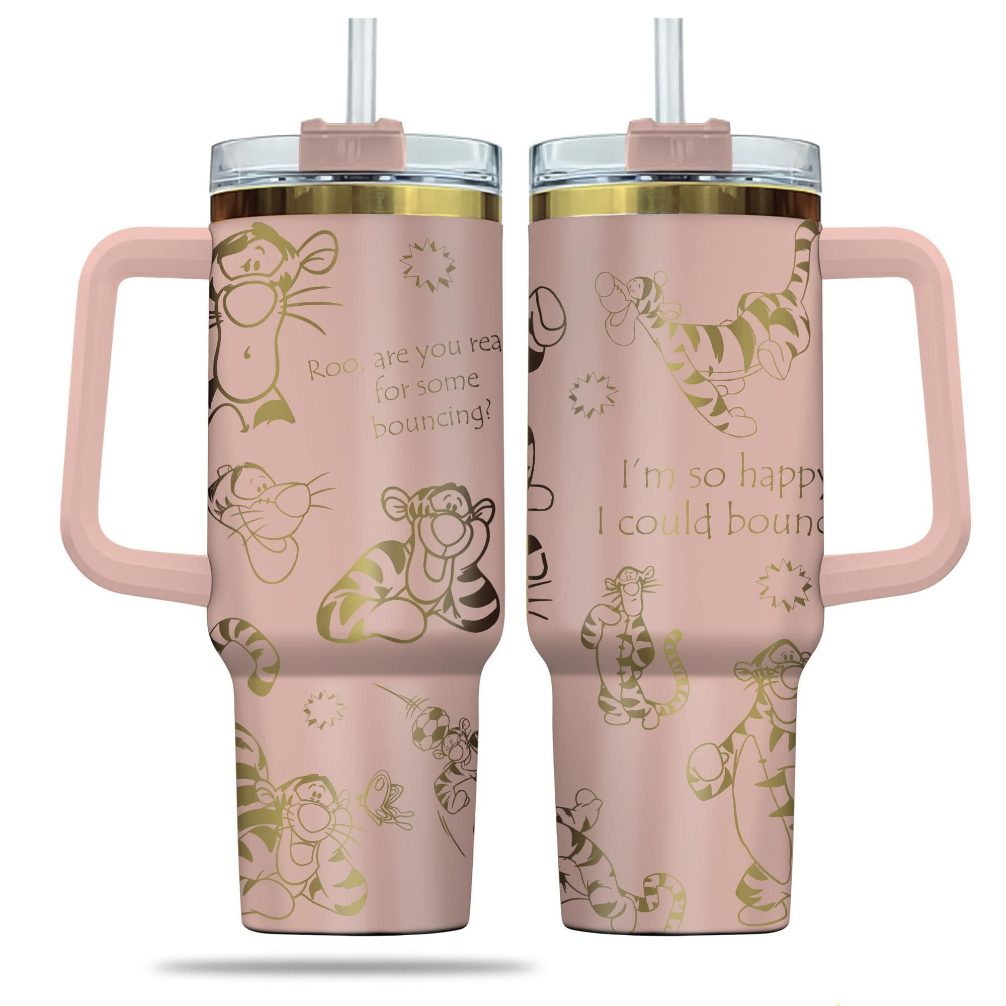 Tigger Cartoon Custom Stanley Cup 40 oz 30 oz Tumbler With Handle