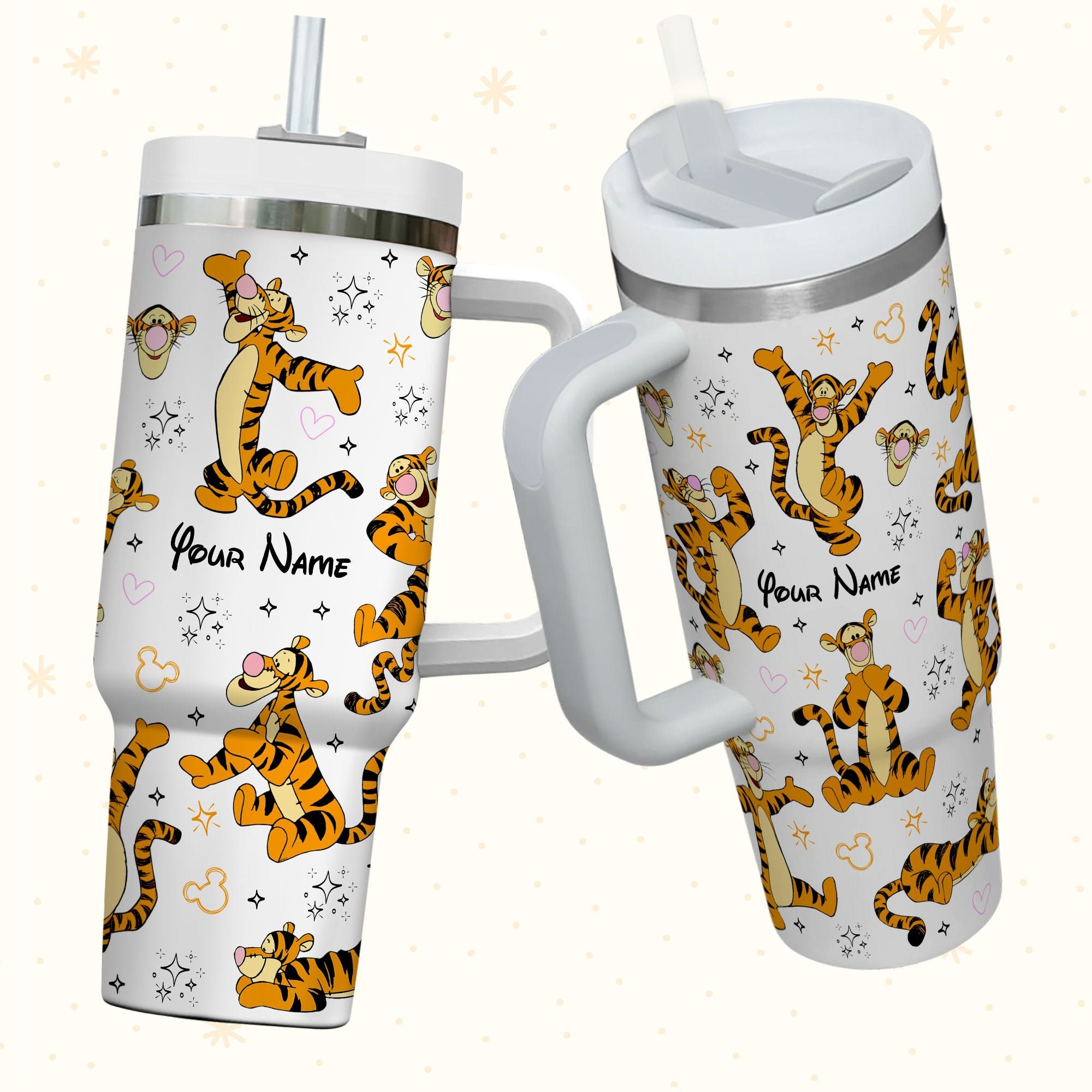 Tigger Winnie The Pooh Disney Cartoon Custom Stanley Cup 40 oz 30 oz Tumbler With Handle