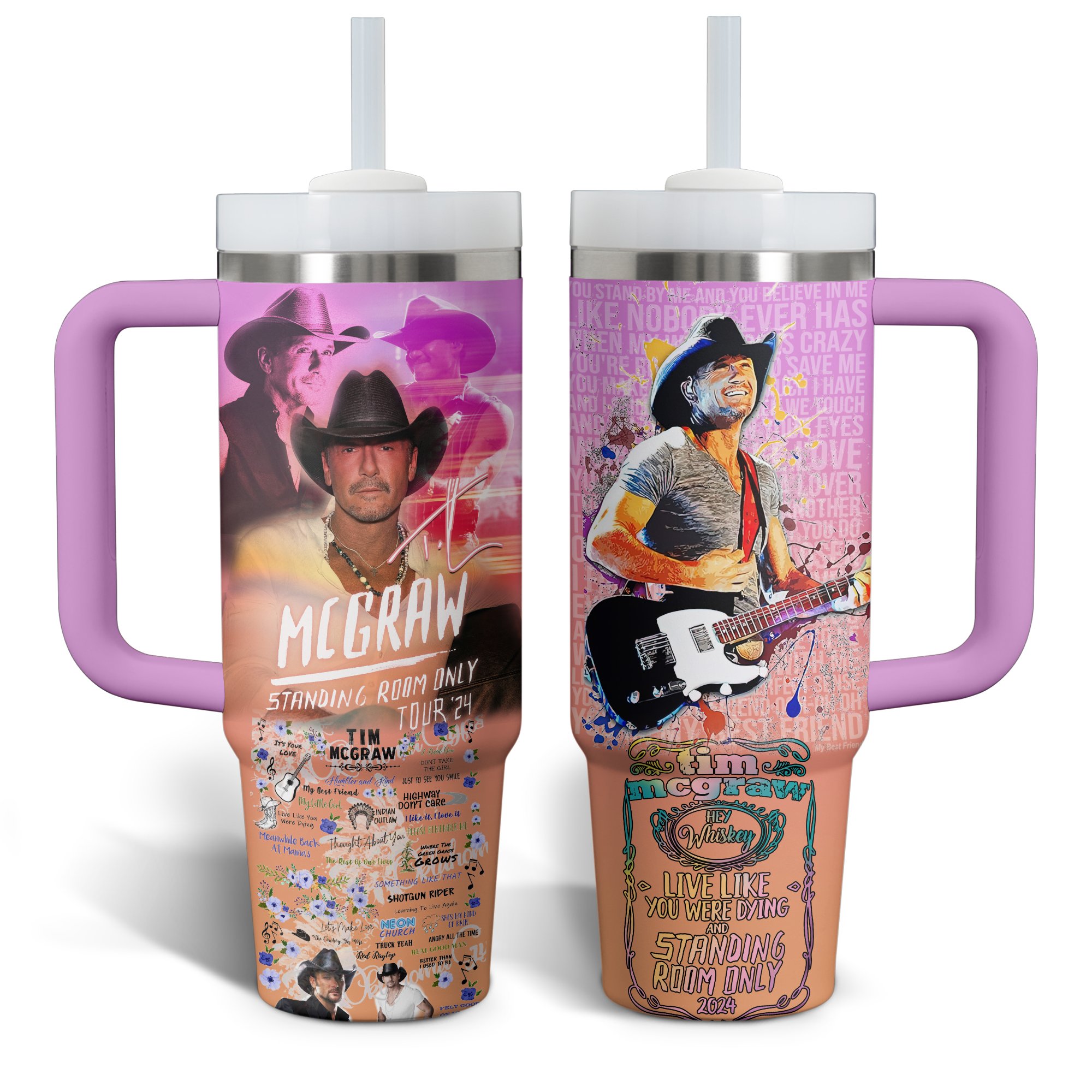 Tim McGraw Music Custom Stanley Cup 40 oz 30 oz Tumbler With Handle