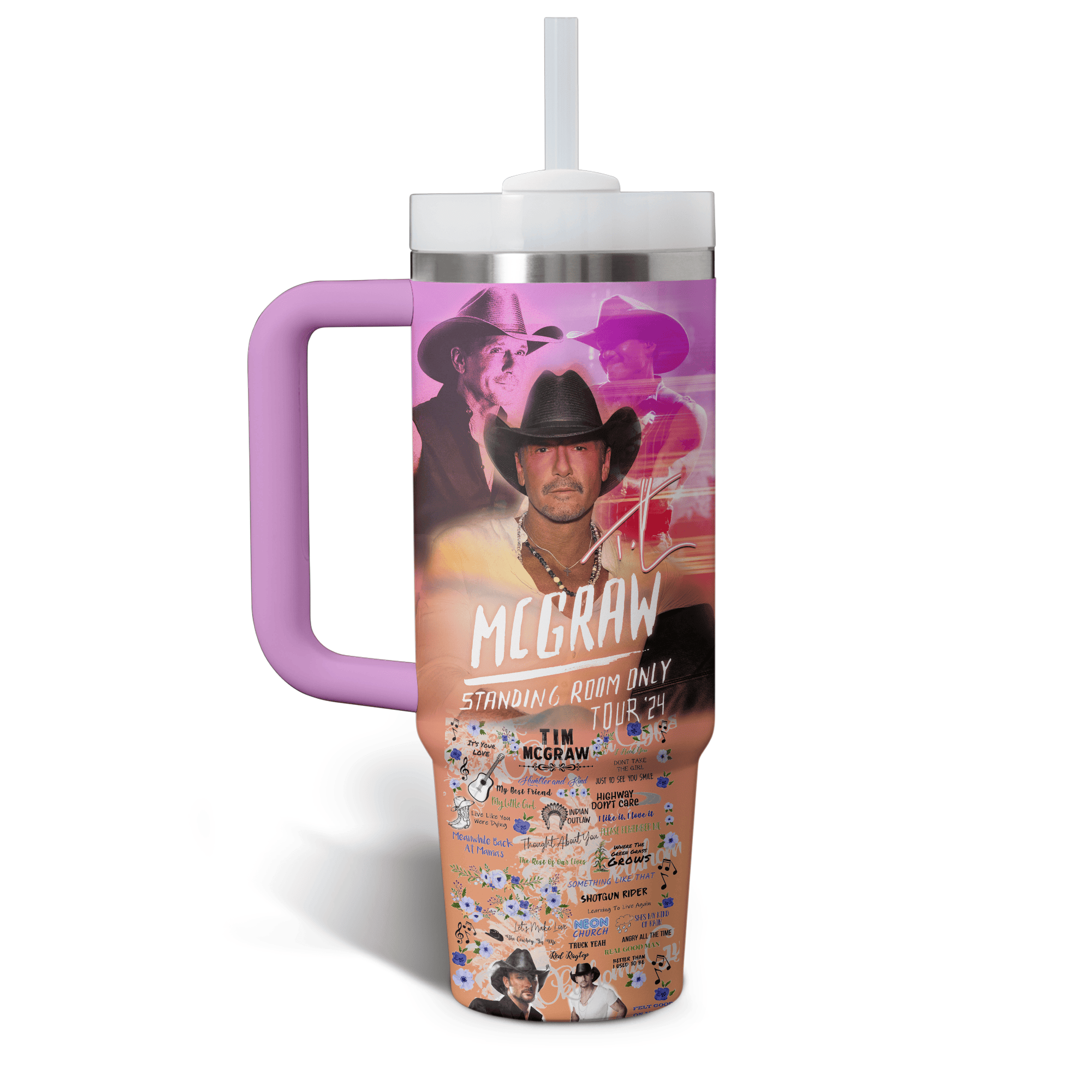 Tim McGraw Music Custom Stanley Cup 40 oz 30 oz Tumbler With Handle