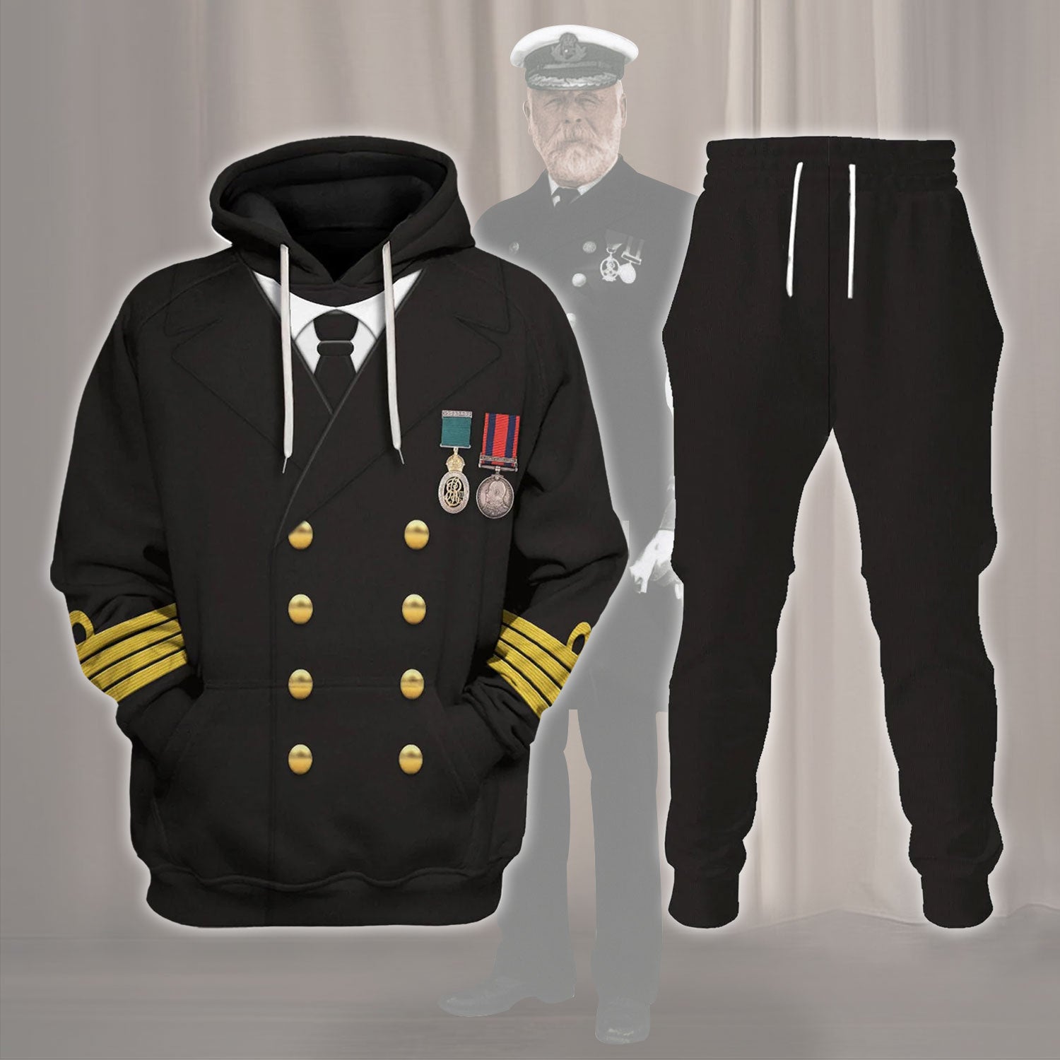 Titanic Captain Edward John Smith Costume Hoodie Sweatshirt T-Shirt Sweatpants Tracksuit - Stormmerch Exclusive