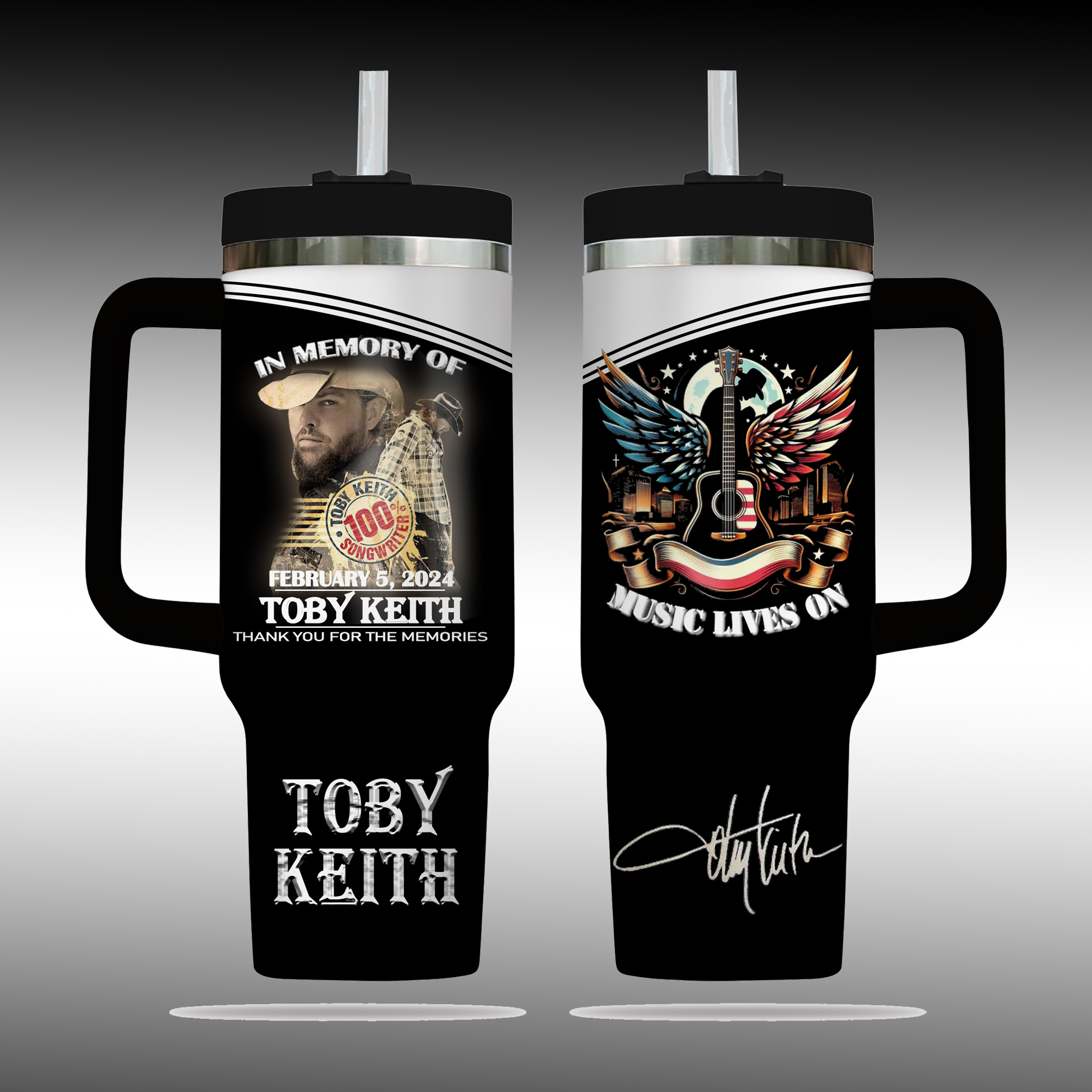 Toby Keith Music Custom Stanley Cup 40 oz 30 oz Tumbler With Handle