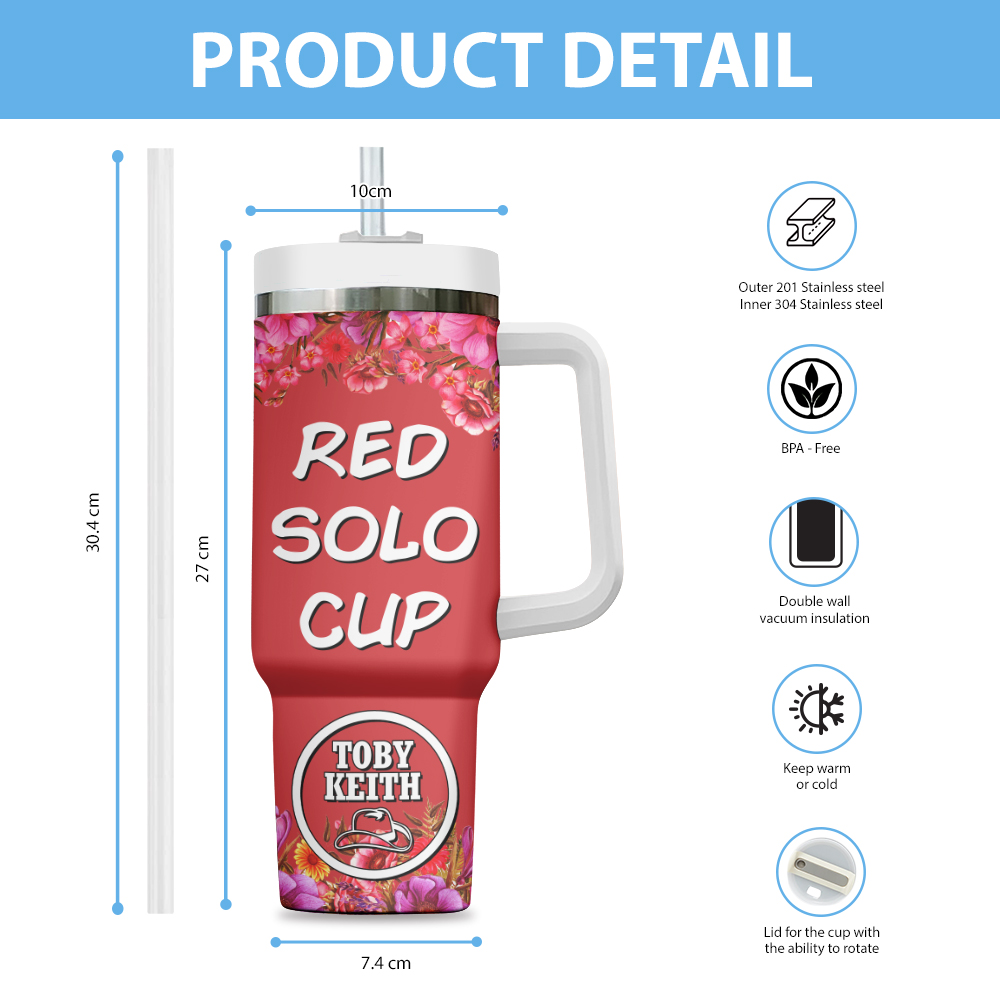 Toby Keith Music Custom Stanley Cup 40 oz 30 oz Tumbler With Handle