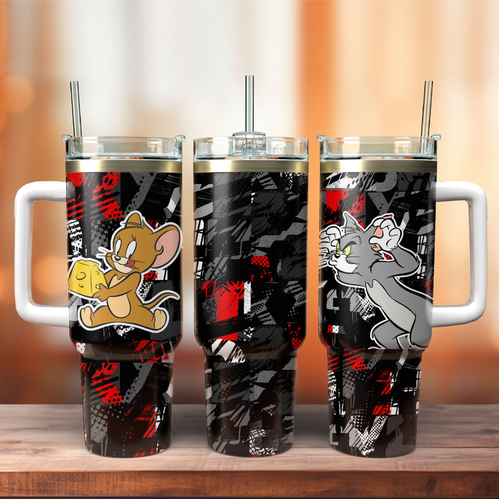 Tom And Jerry Cartoon Custom Stanley Cup 40 oz 30 oz Tumbler With Handle