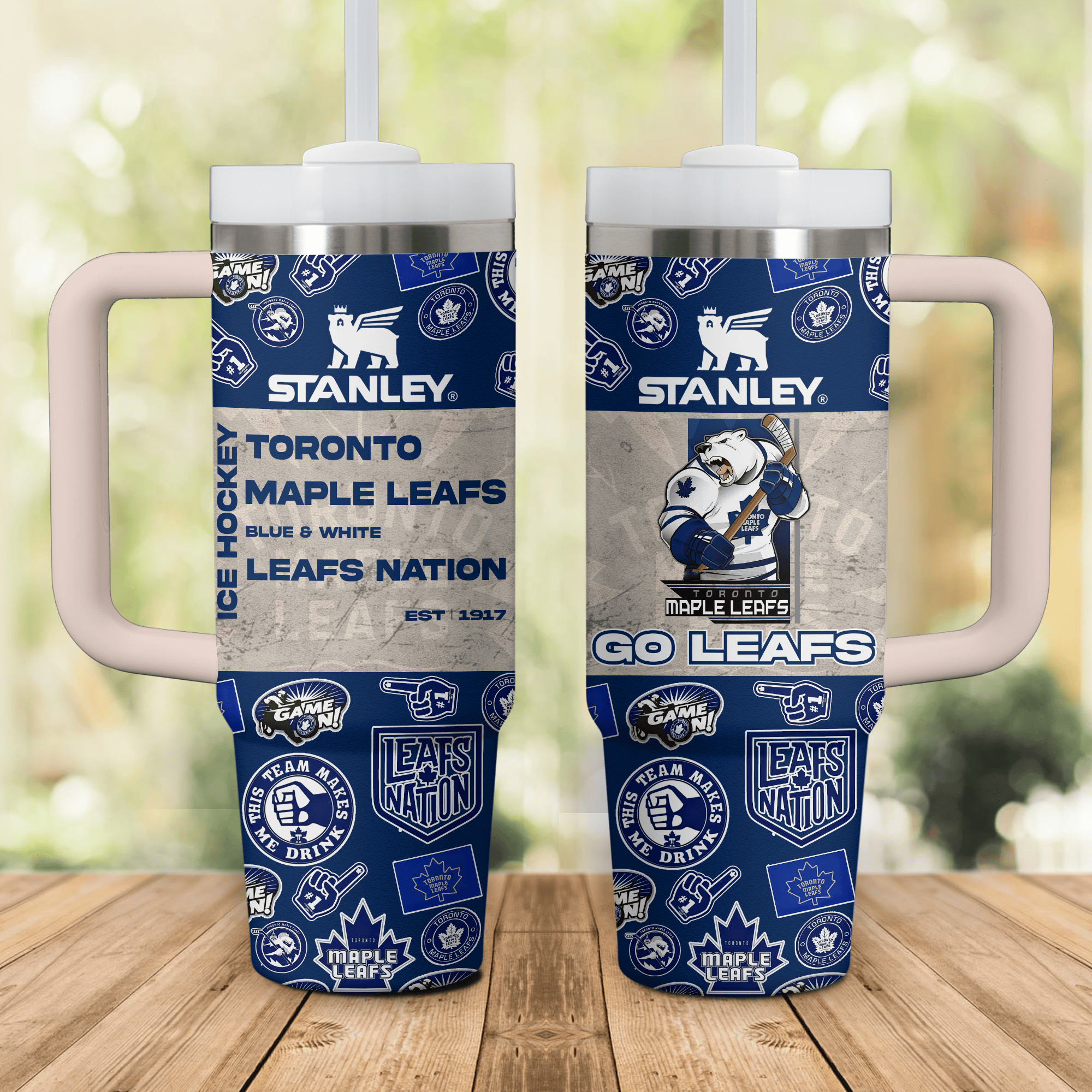 Toronto Maple Leafs NHL Custom Stanley Cup 40 oz 30 oz Tumbler With Handle