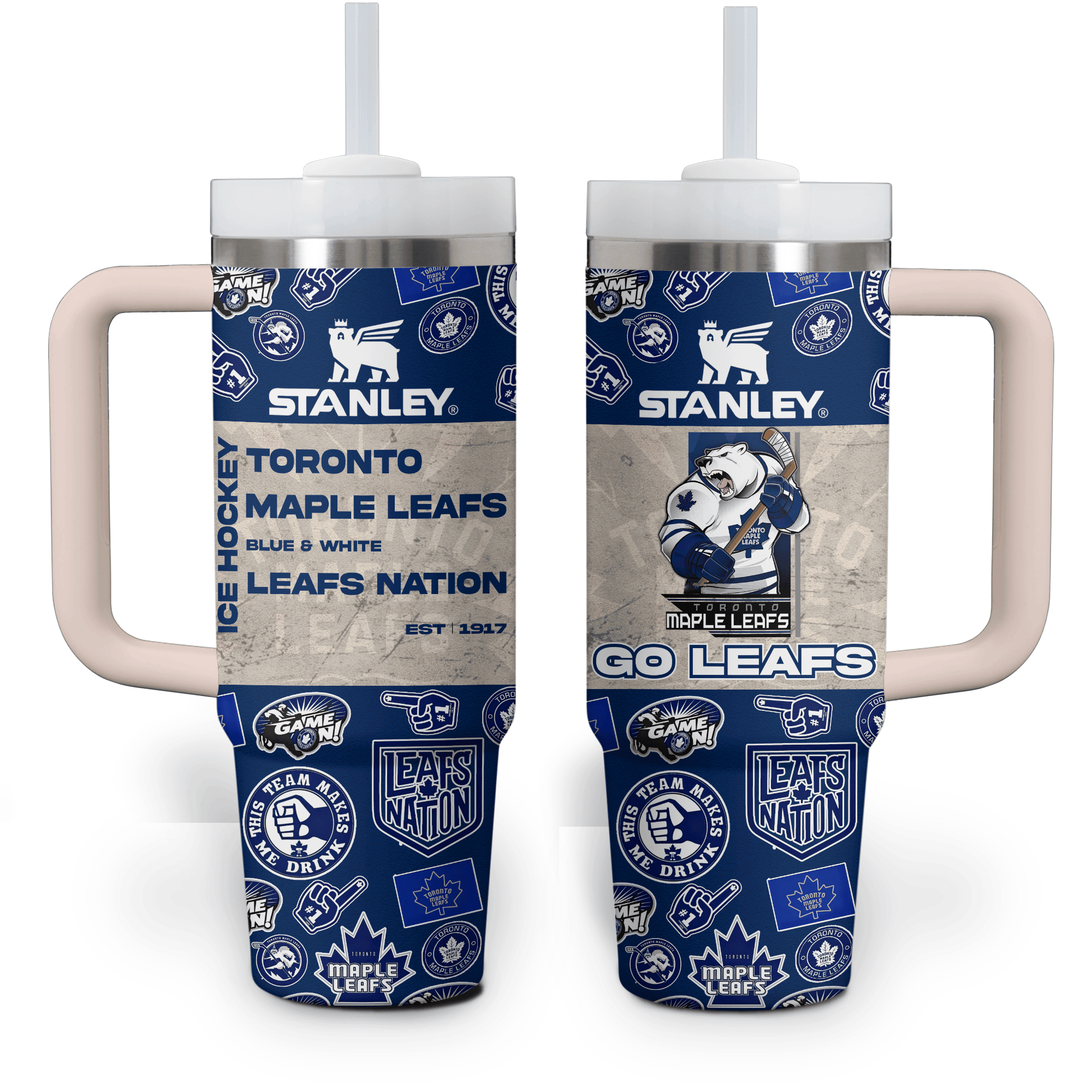 Toronto Maple Leafs NHLCustom Stanley Cup 40 oz 30 oz Tumbler With Handle