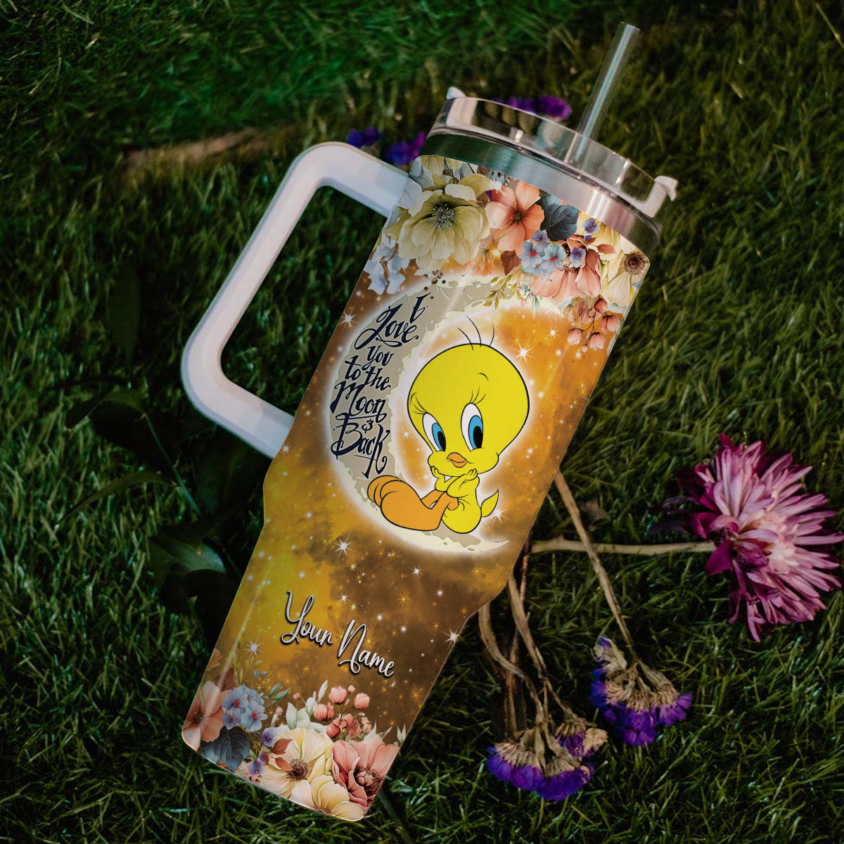 Tweety Looney Tunes Cartoon Custom Stanley Cup 40 oz 30 oz Tumbler With Handle