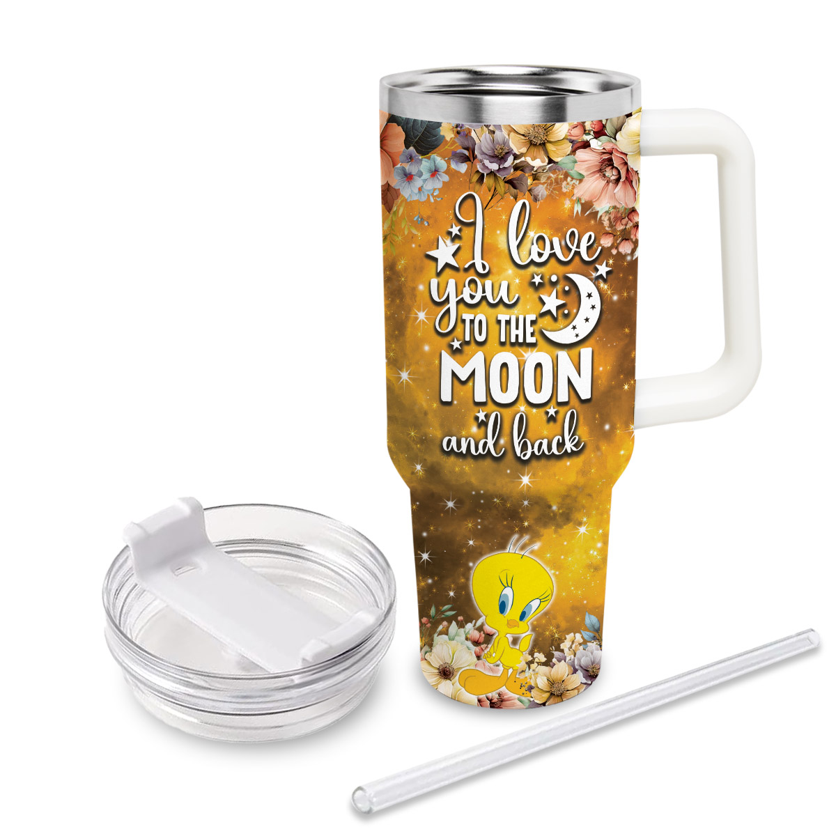 Tweety Looney Tunes Cartoon Custom Stanley Cup 40 oz 30 oz Tumbler With Handle