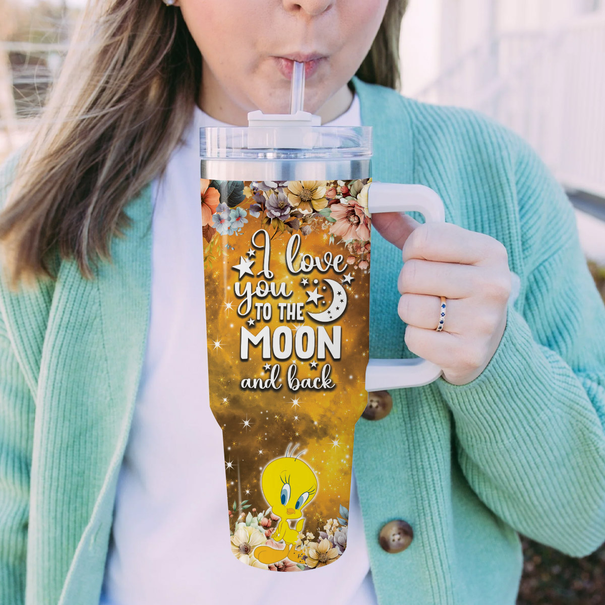 Tweety Looney Tunes Cartoon Custom Stanley Cup 40 oz 30 oz Tumbler With Handle