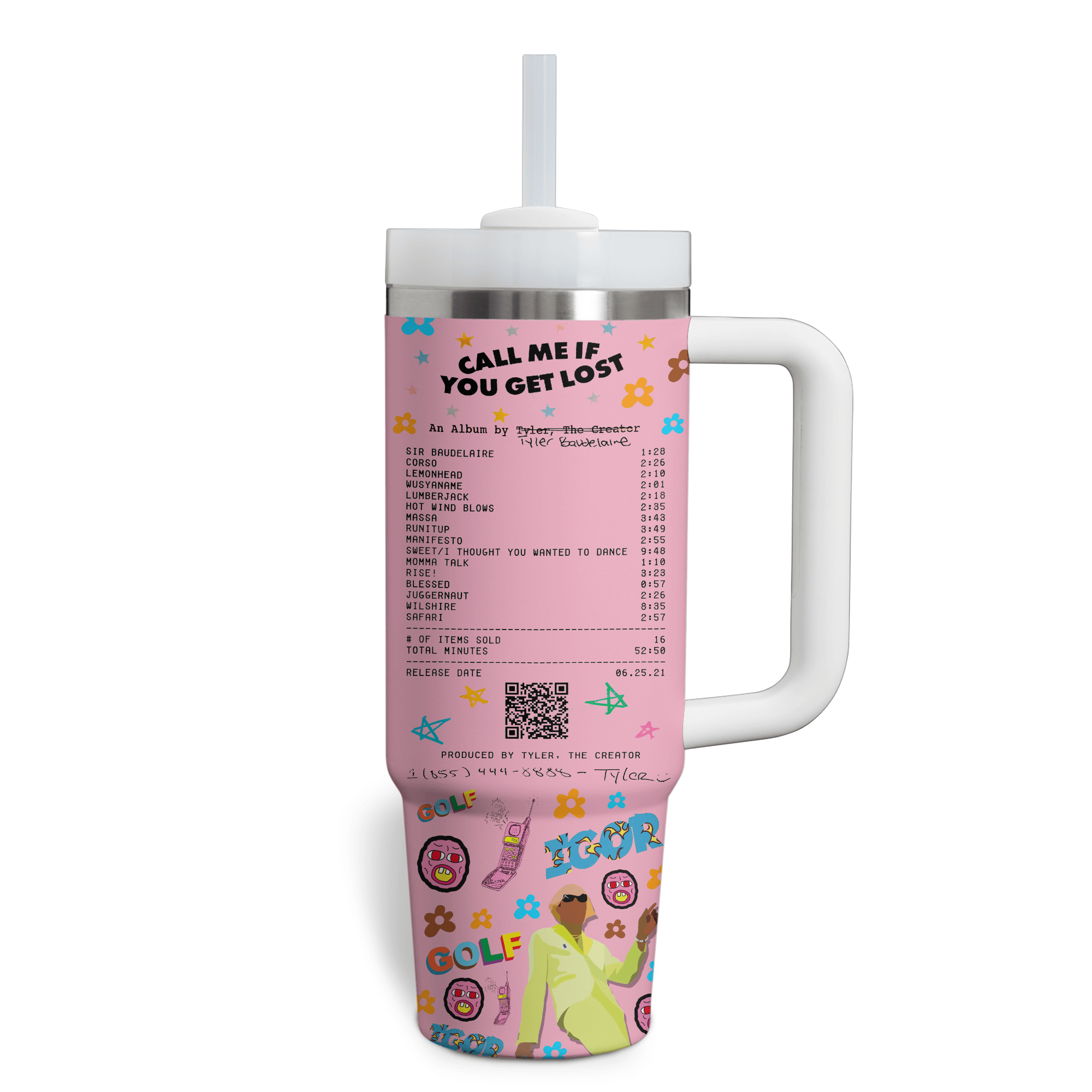 Tyler The Creator Music Custom Stanley Cup 40 oz 30 oz Tumbler With Handle