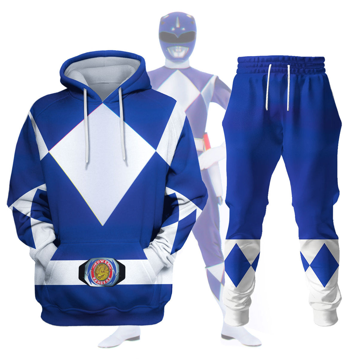 Unisex Tracksuit Hoodies Blue Power Ranger 3D Costumes - Stormmerch Exclusive