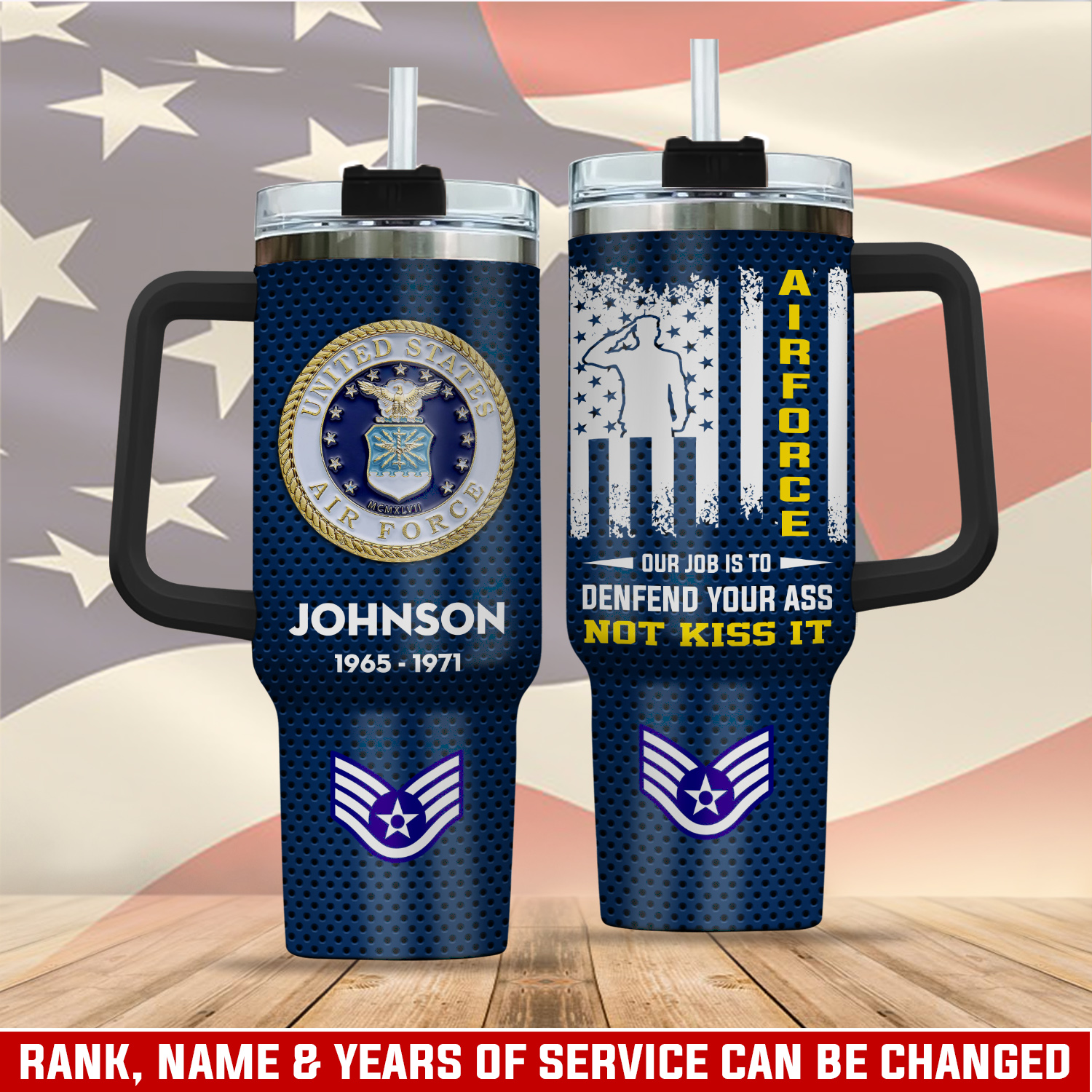 United States Air Force Custom Stanley Cup 40 oz 30 oz Tumbler With Handle