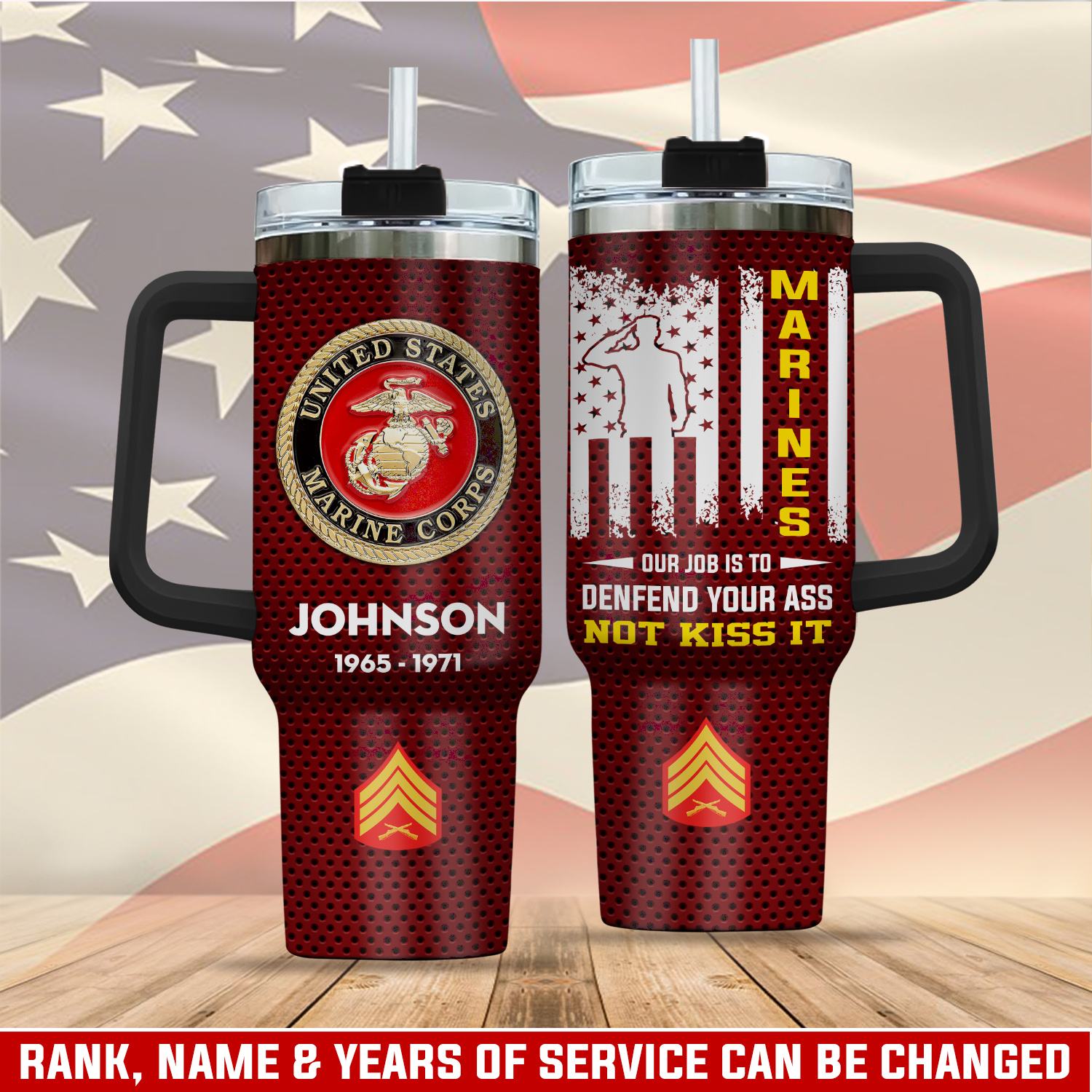 United States Marine Corps Custom Stanley Cup 40 oz 30 oz Tumbler With Handle