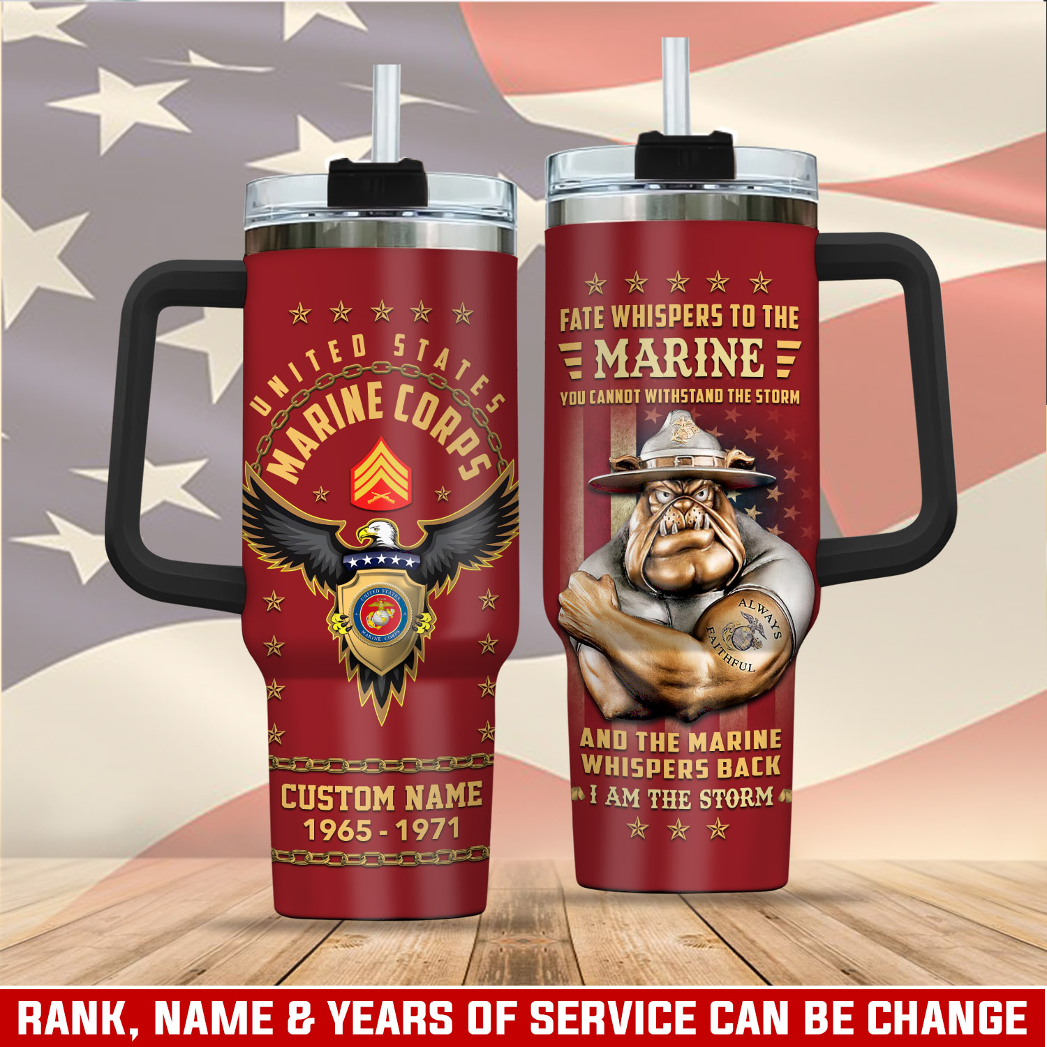 United States Marine Corps Custom Stanley Cup 40 oz 30 oz Tumbler With Handle
