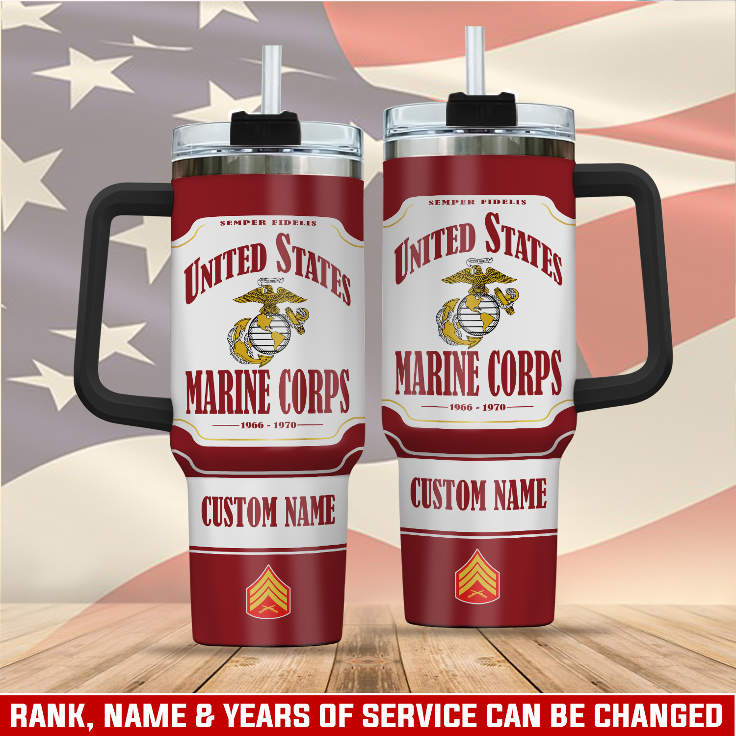 United States Marine Corps Custom Stanley Cup 40 oz 30 oz Tumbler With Handle