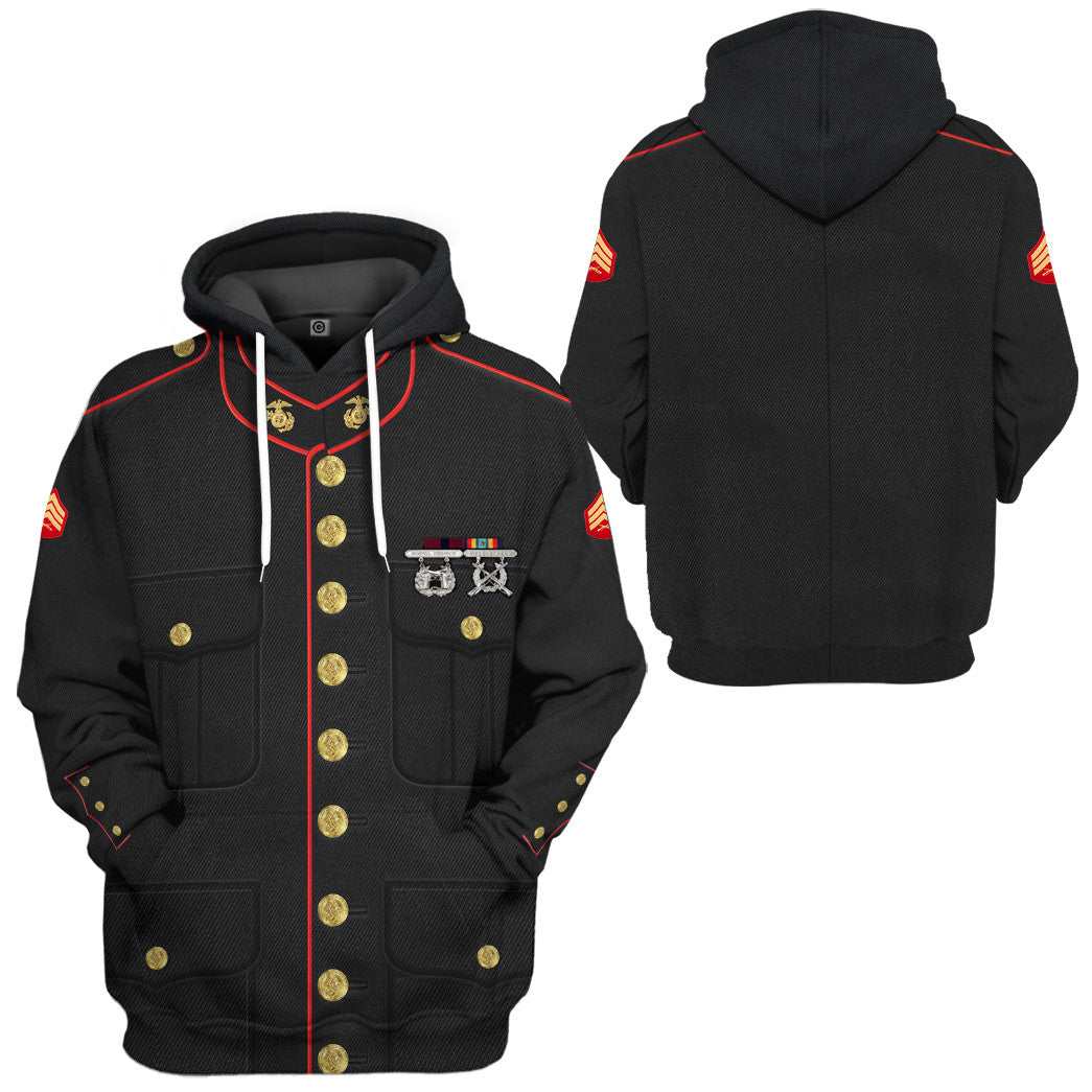 USMC Enlisted Dress Costume Hoodie Sweatshirt T-Shirt Sweatpants Tracksuit - Stormmerch Exclusive