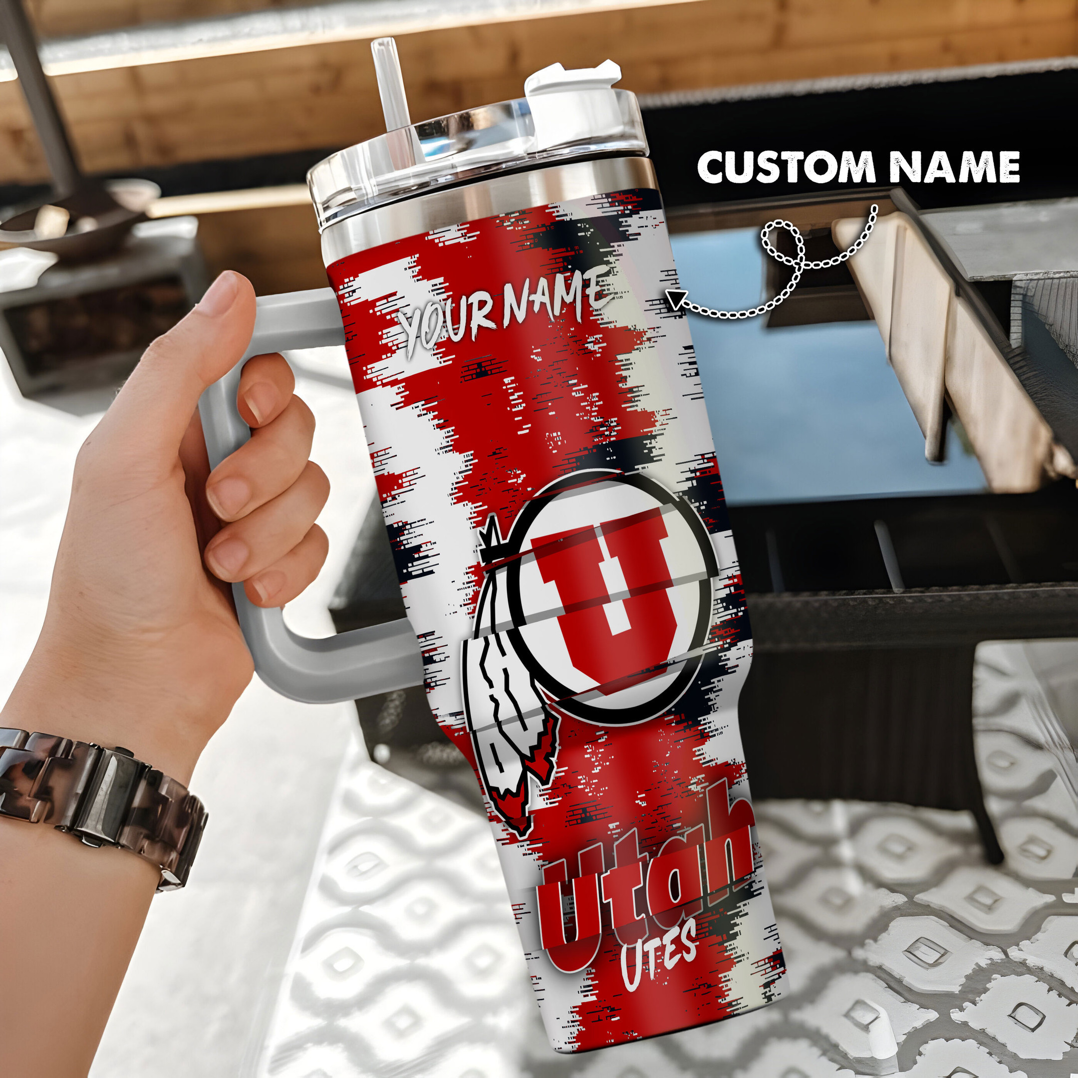 Utah Utes NCAA Custom Stanley Cup 40 oz 30 oz Tumbler With Handle