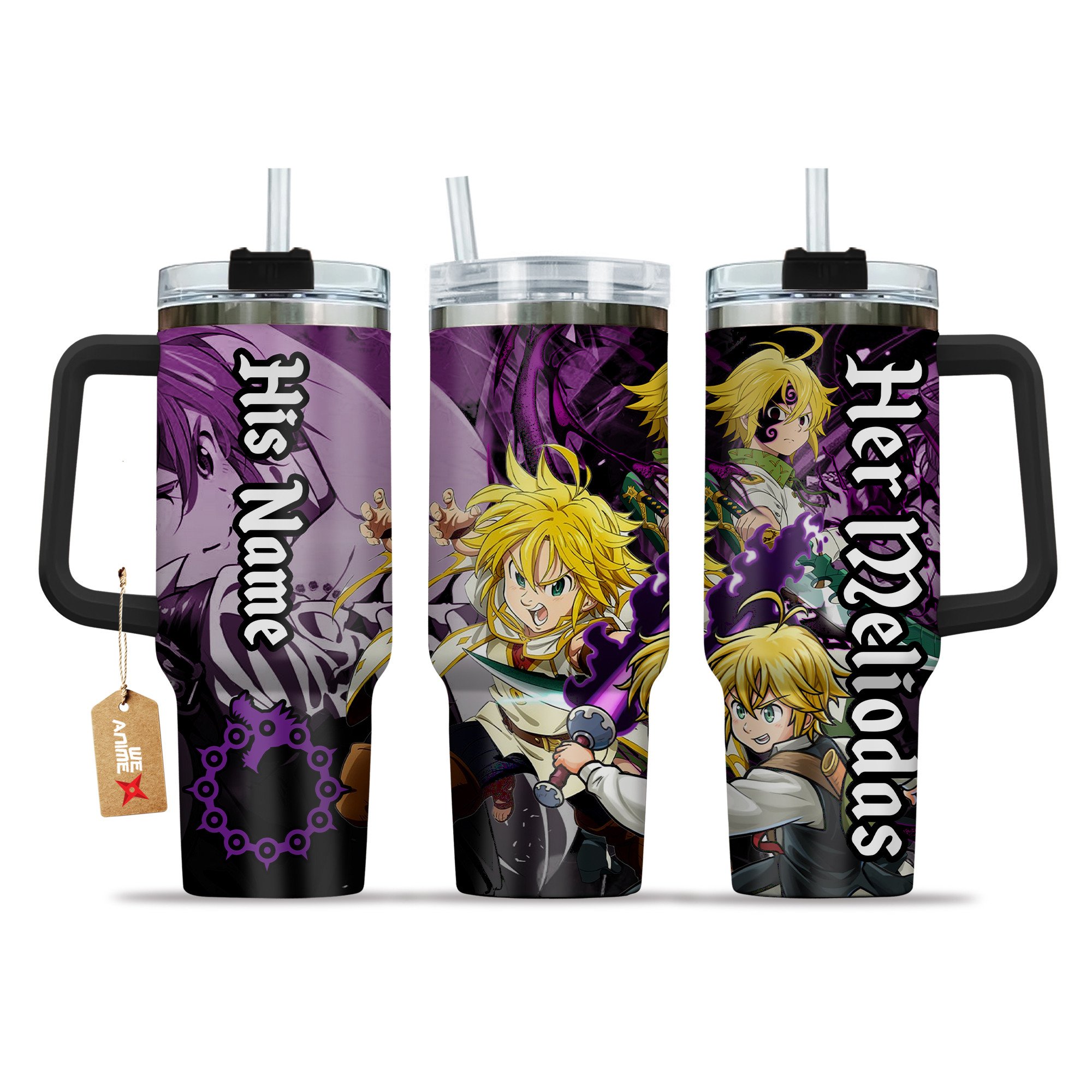 Valentine Her Meliodas The Seven Deadly Sins Anime Custom Stanley Cup 40 oz 30 oz Tumbler With Handle
