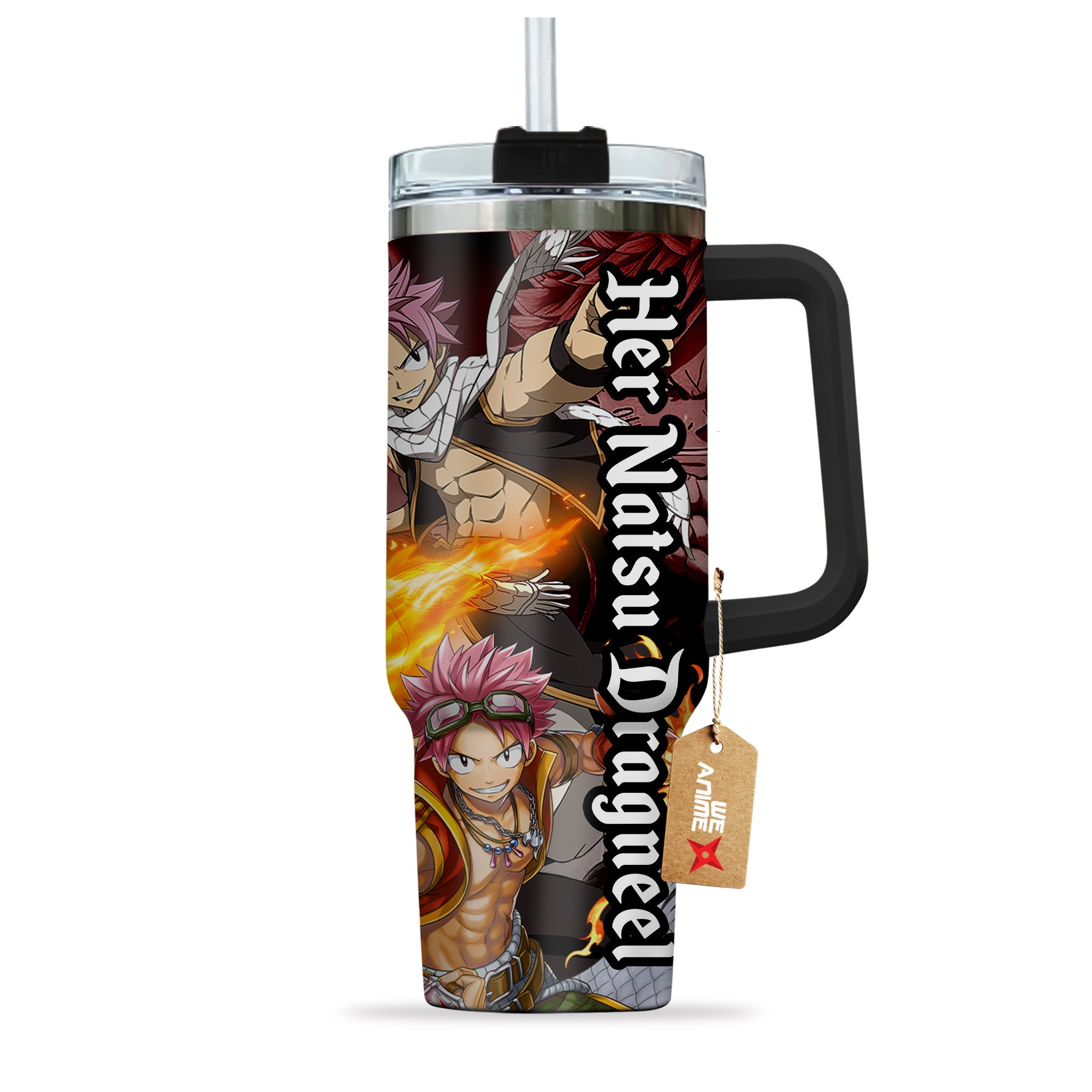 Valentine Her Natsu Dragneel Fairy Tail Anime Custom Stanley Cup 40 oz 30 oz Tumbler With Handle