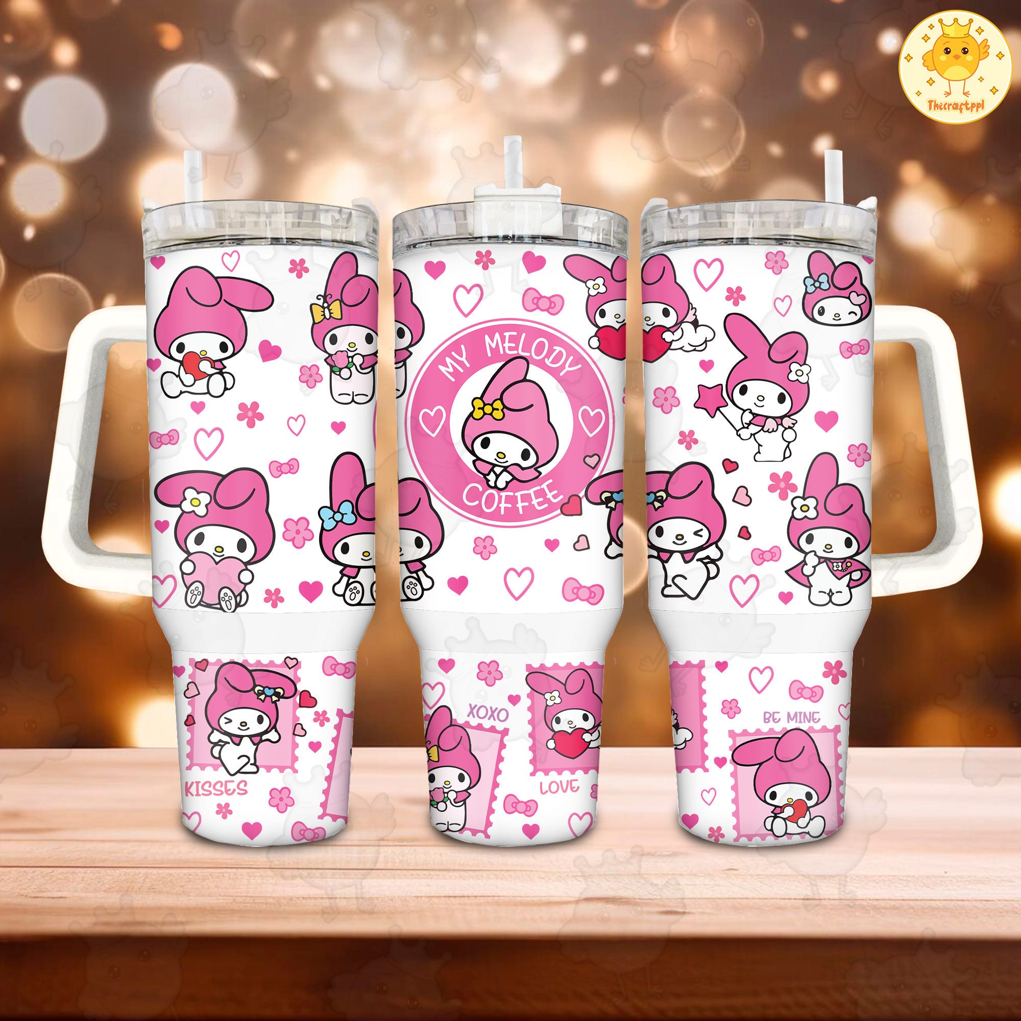 Valentine My Melody Sanrio Cartoon Custom Stanley Cup 40 oz 30 oz Tumbler With Handle