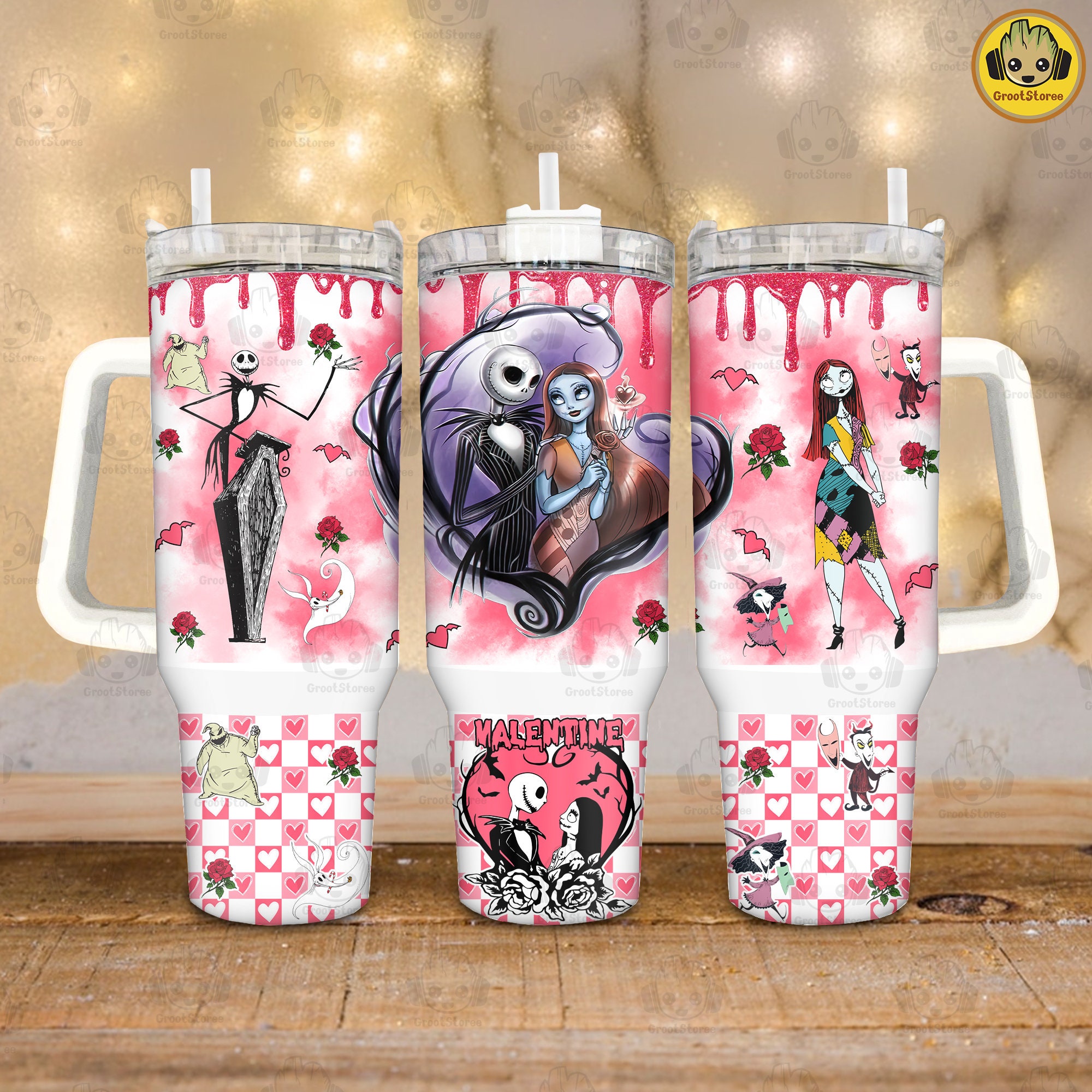 Valentine The Nightmare Before Christmas Disney Movies Custom Stanley Cup 40 oz 30 oz Tumbler With Handle