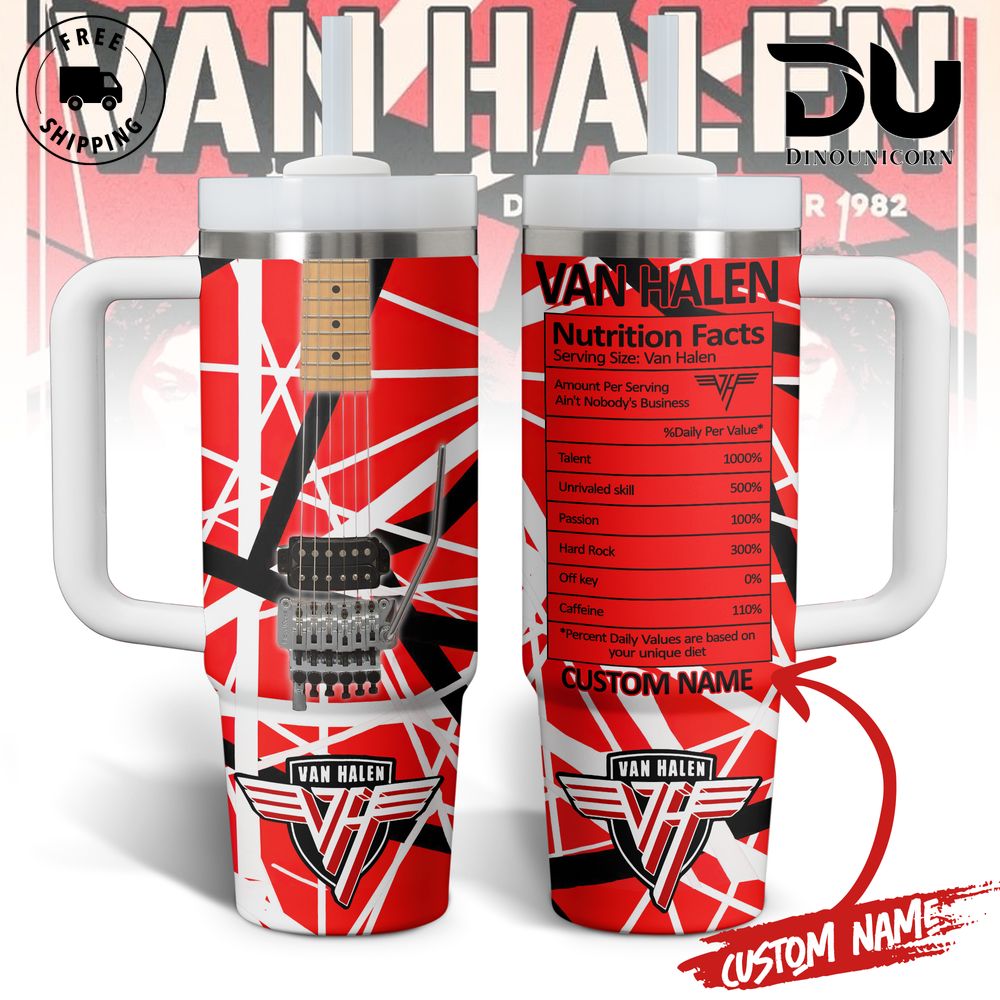 Van Halen Music Custom Stanley Cup 40 oz 30 oz Tumbler With Handle