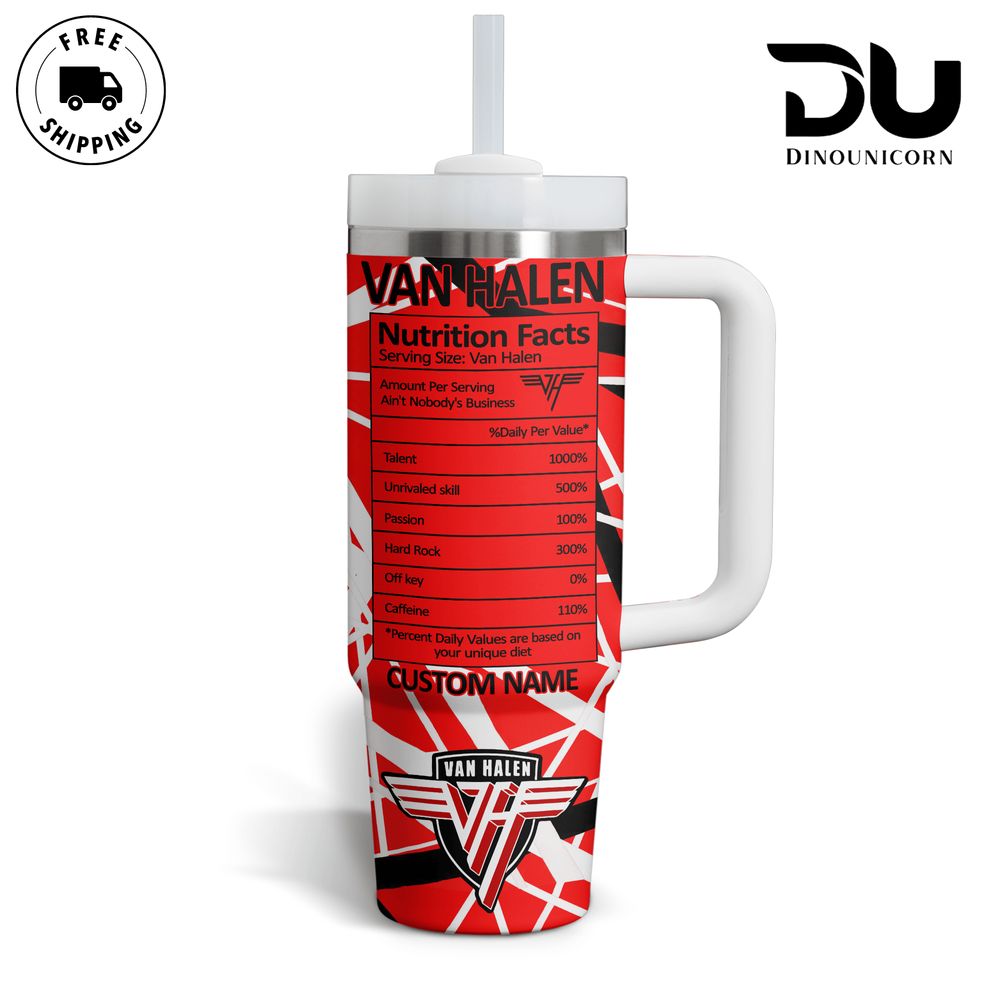 Van Halen Music Custom Stanley Cup 40 oz 30 oz Tumbler With Handle